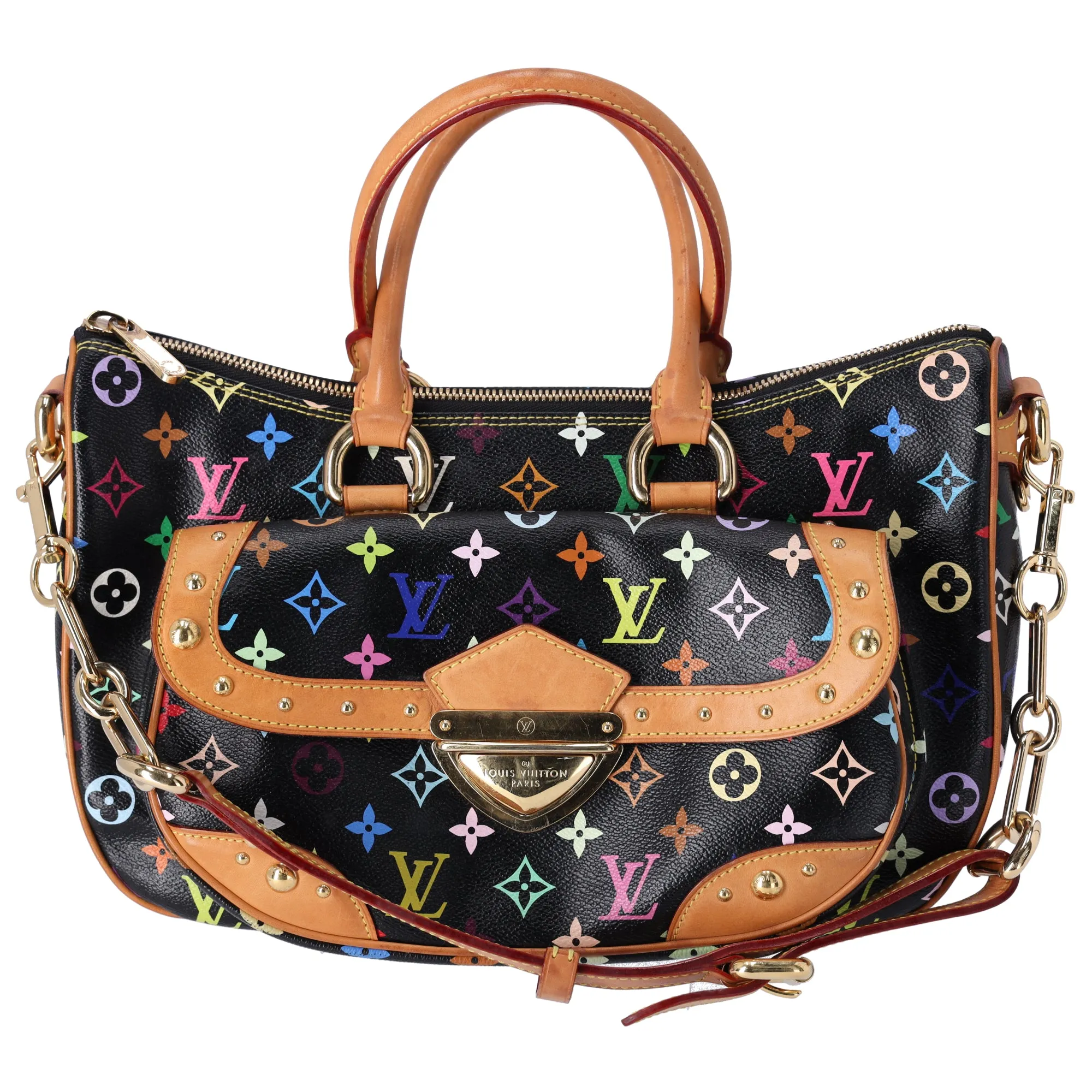 Louis Vuitton x Murakami Rita Monogram Multicolor Shoulder Bag M40126 Black sold by Gaby's Bags