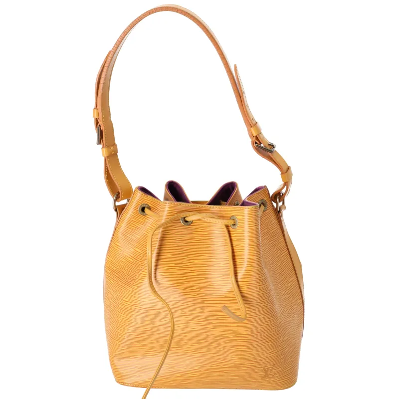 Louis Vuitton Petit Noe Epi Bucket Shoulder Bag M44109 Jaune Yellow Leather sold by Gaby's Bags