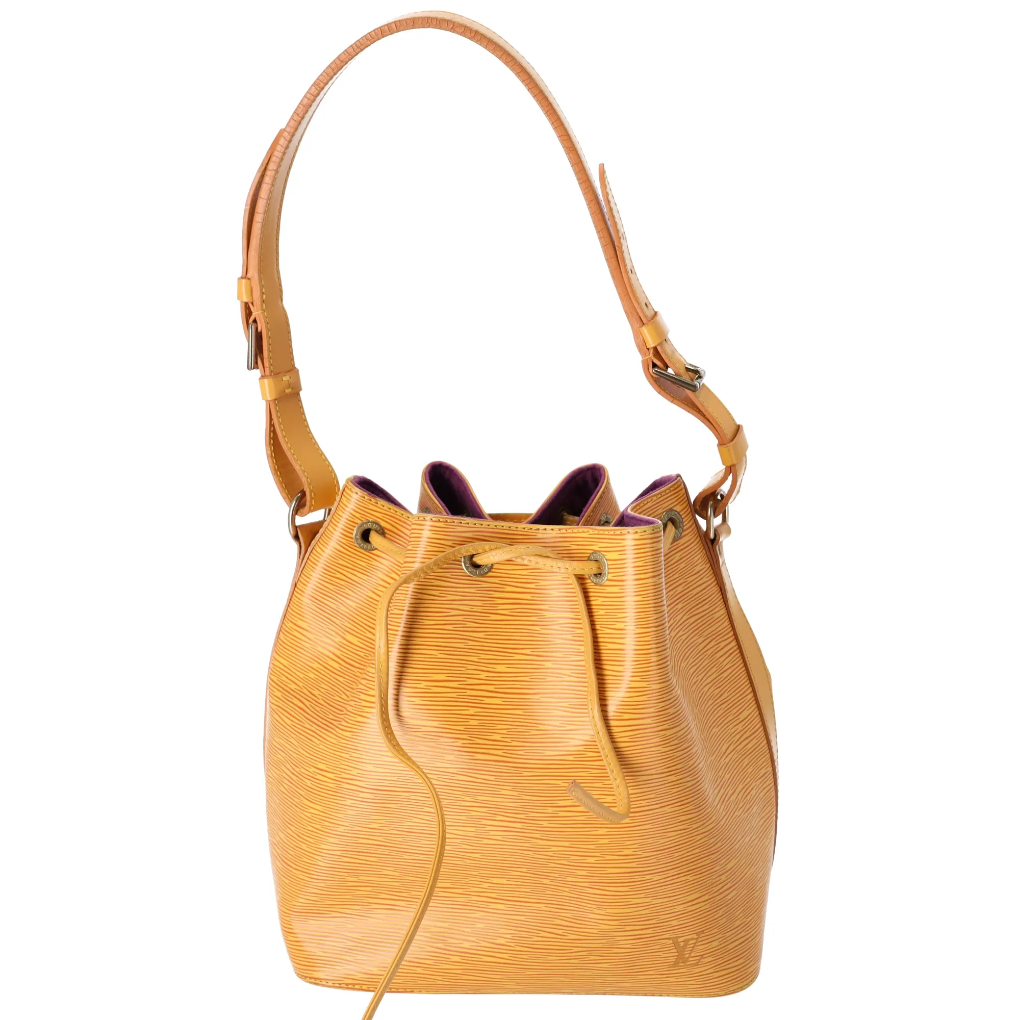 Louis Vuitton Petit Noe Epi Bucket Shoulder Bag M44109 Jaune Yellow Leather sold by Gaby's Bags