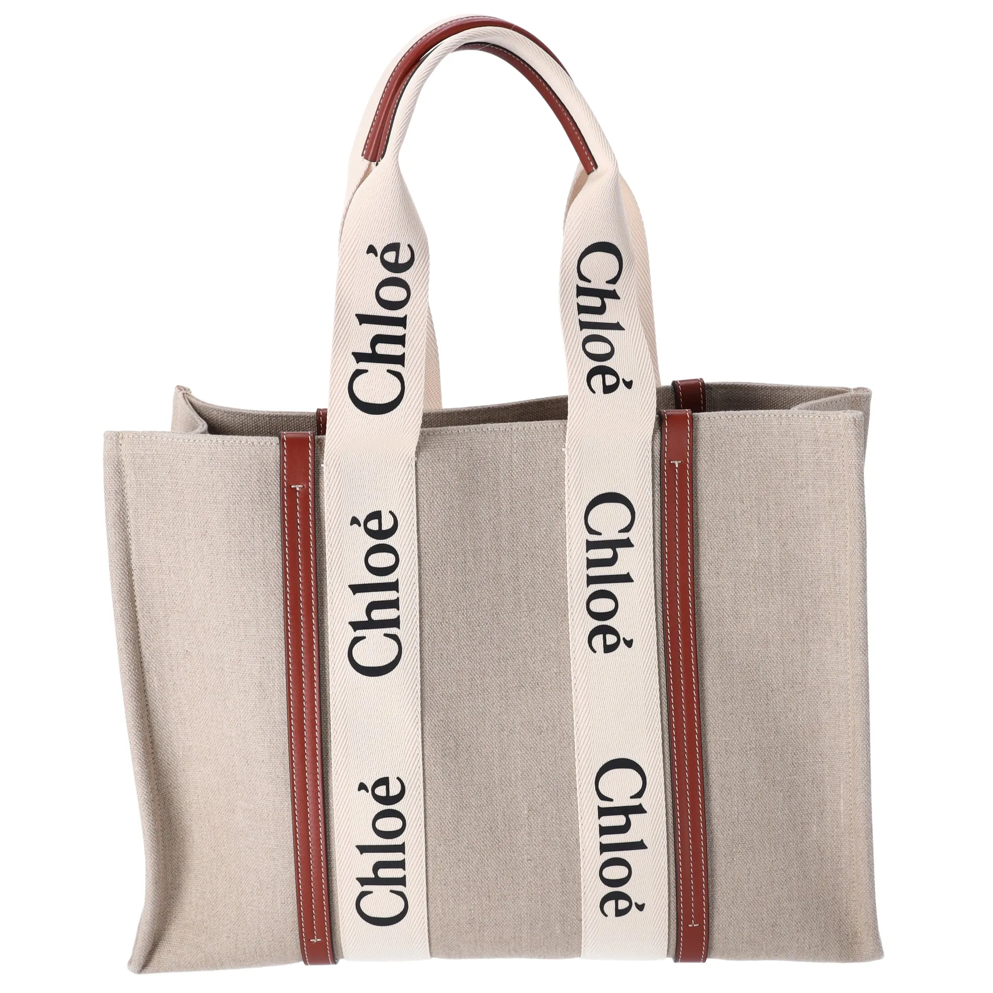 Chloe Woody Large Tote Bag Tote Bag CHC22AS382I2690U Beige Cream Brown sold by Gaby's Bags product image thumbnail 3