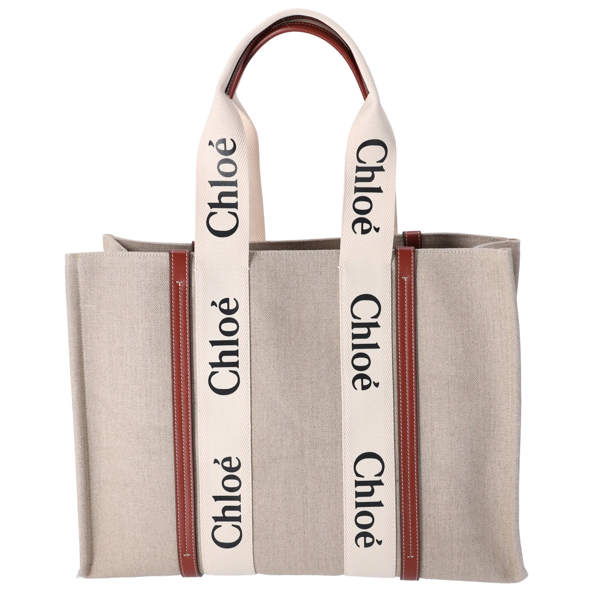 Chloe Woody Large Tote Bag Tote Bag CHC22AS382I2690U Beige Cream Brown sold by Gaby's Bags