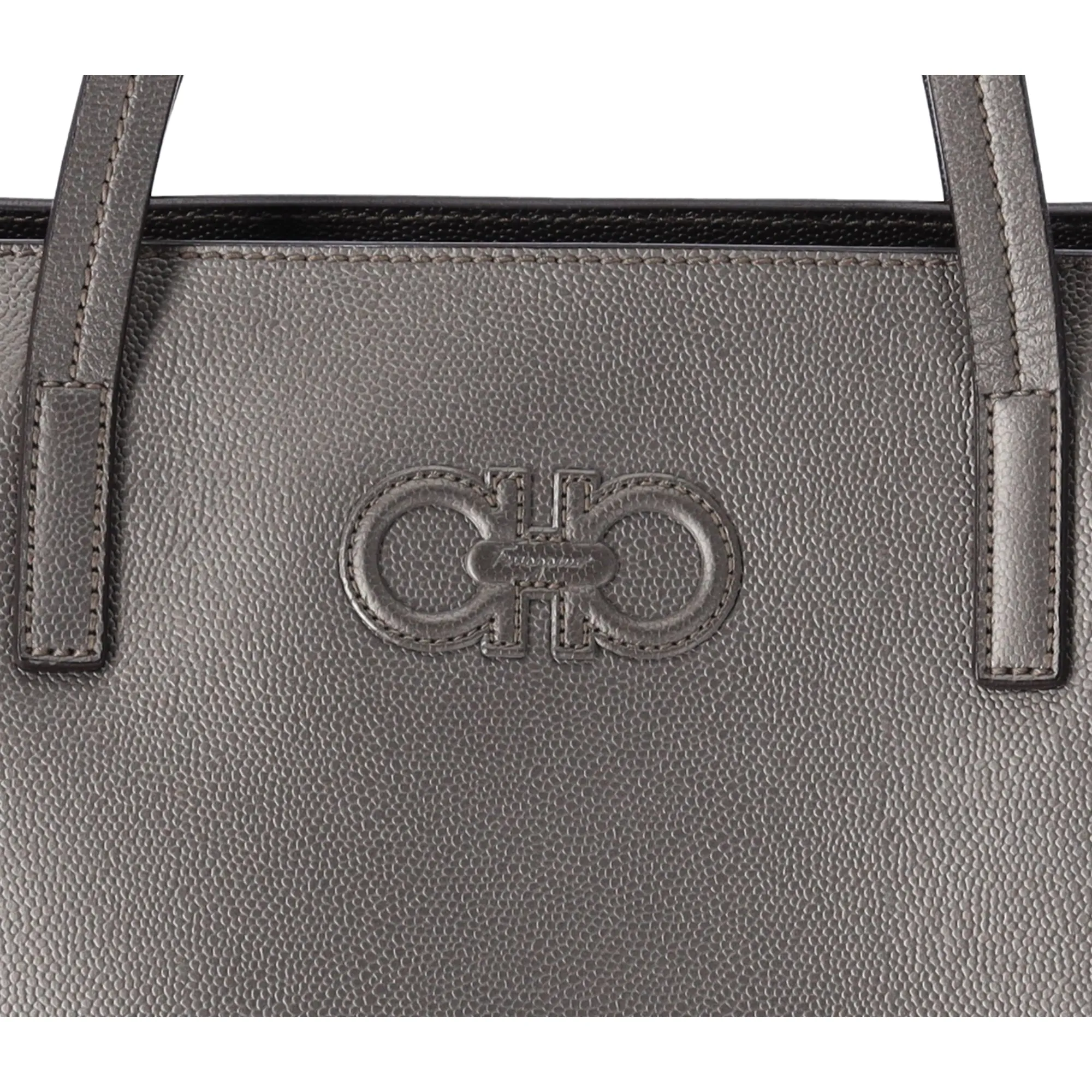 Salvatore Ferragamo Gancini Shoulder Bag Silver Leather sold by Gaby's Bags product image thumbnail 3