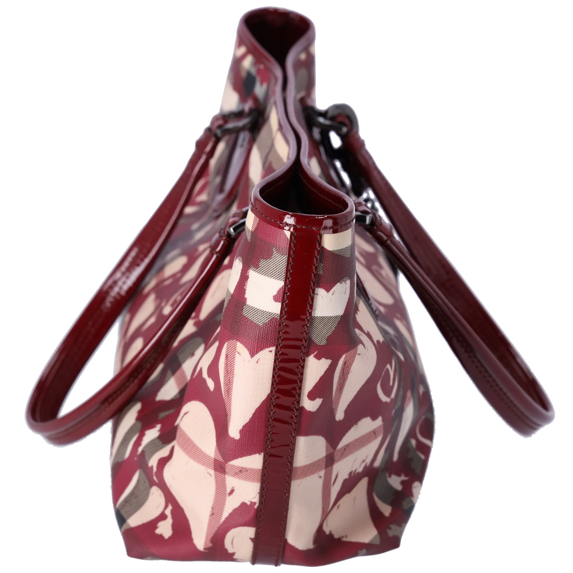 Burberry Nova Check Heart Tote Red Beige Multi PVC Patent Leather sold by Gaby's Bags product image thumbnail 5