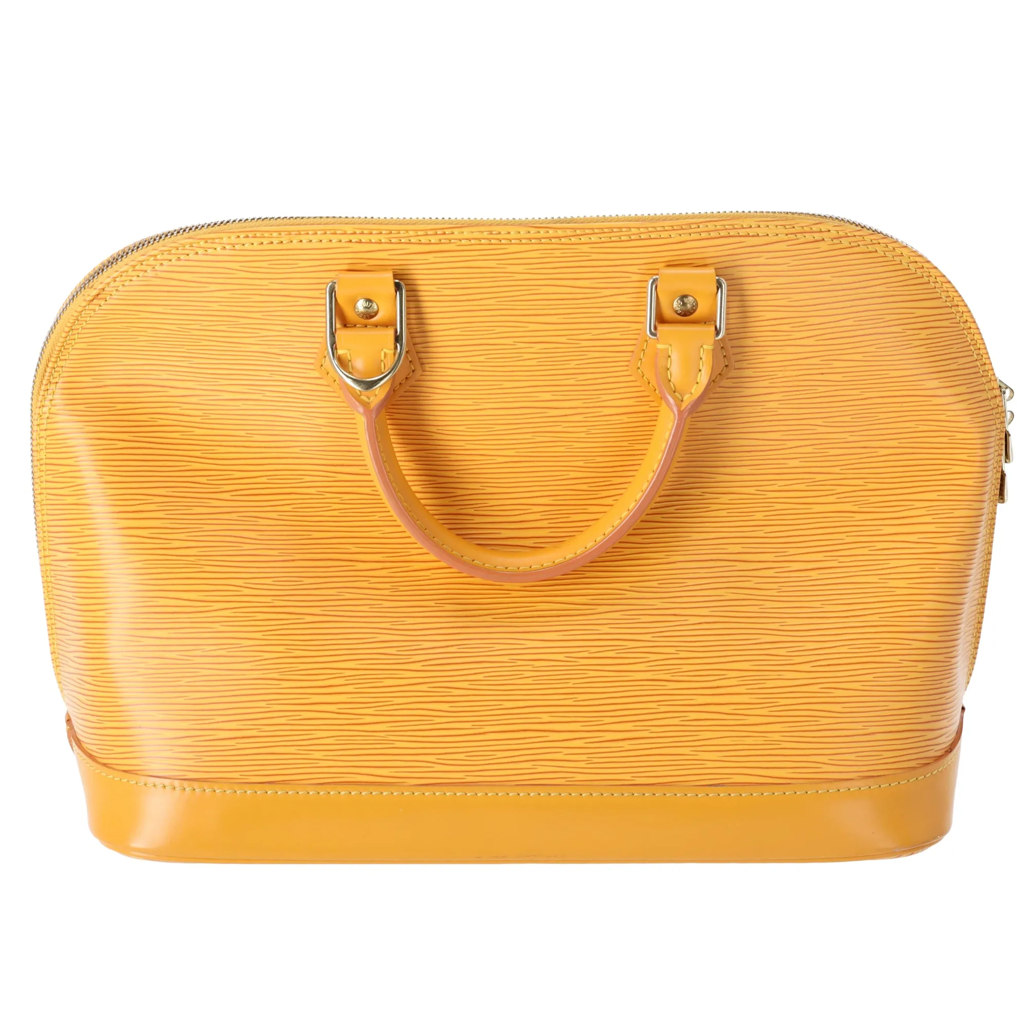 Louis Vuitton Alma Epi Handbag M52149 Yellow Jaune Leather LV logo sold by Gaby's Bags product image thumbnail 4