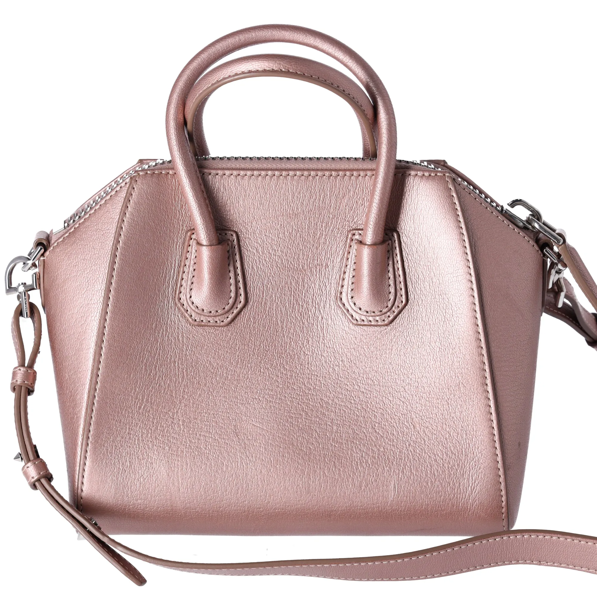 Givenchy Mini Antigona Satchel Shoulder Bag Metallic Rose Gold Pink sold by Gaby's Bags product image thumbnail 4