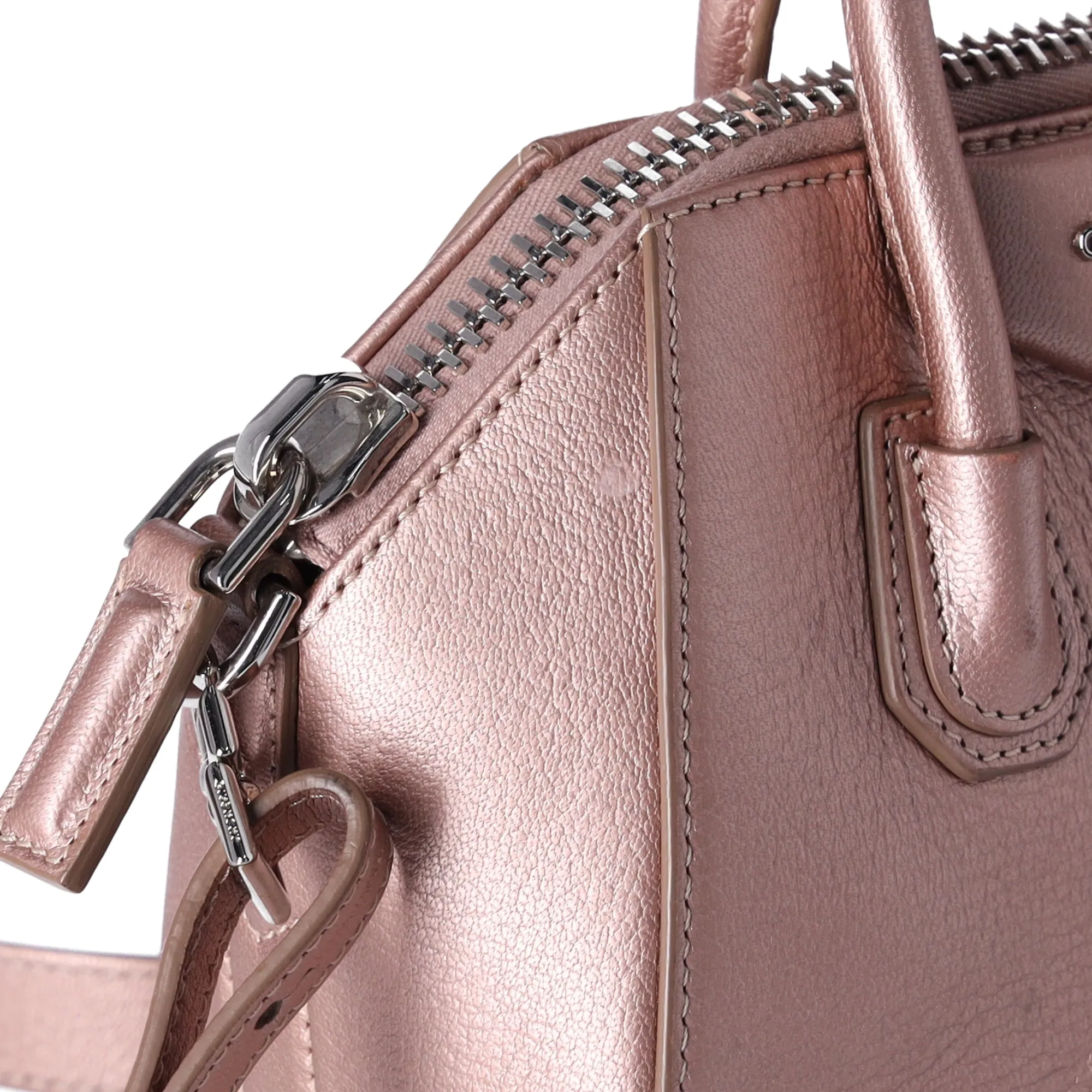 Givenchy Mini Antigona Satchel Shoulder Bag Metallic Rose Gold Pink sold by Gaby's Bags product image thumbnail 5