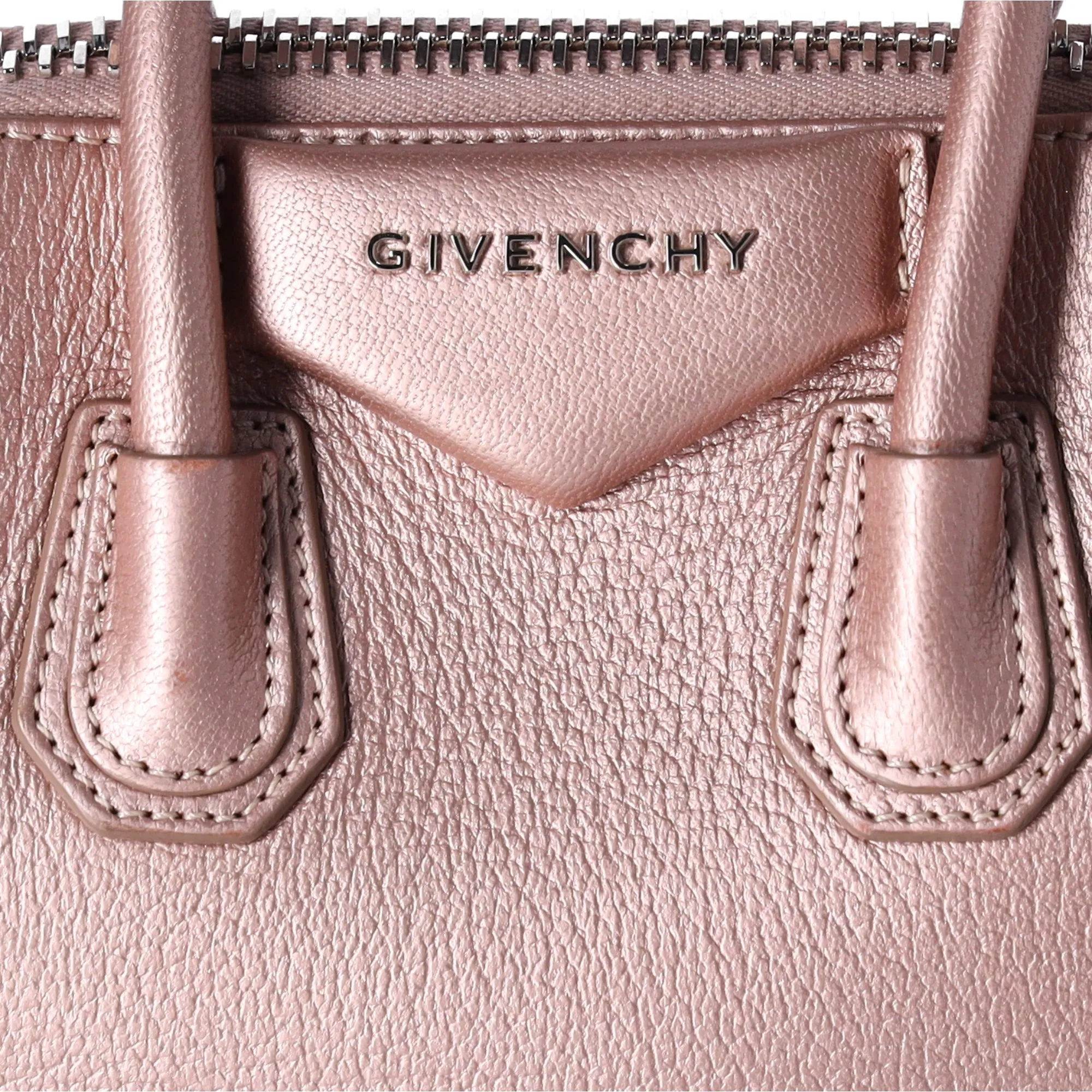 Givenchy Mini Antigona Satchel Shoulder Bag Metallic Rose Gold Pink sold by Gaby's Bags product image thumbnail 2