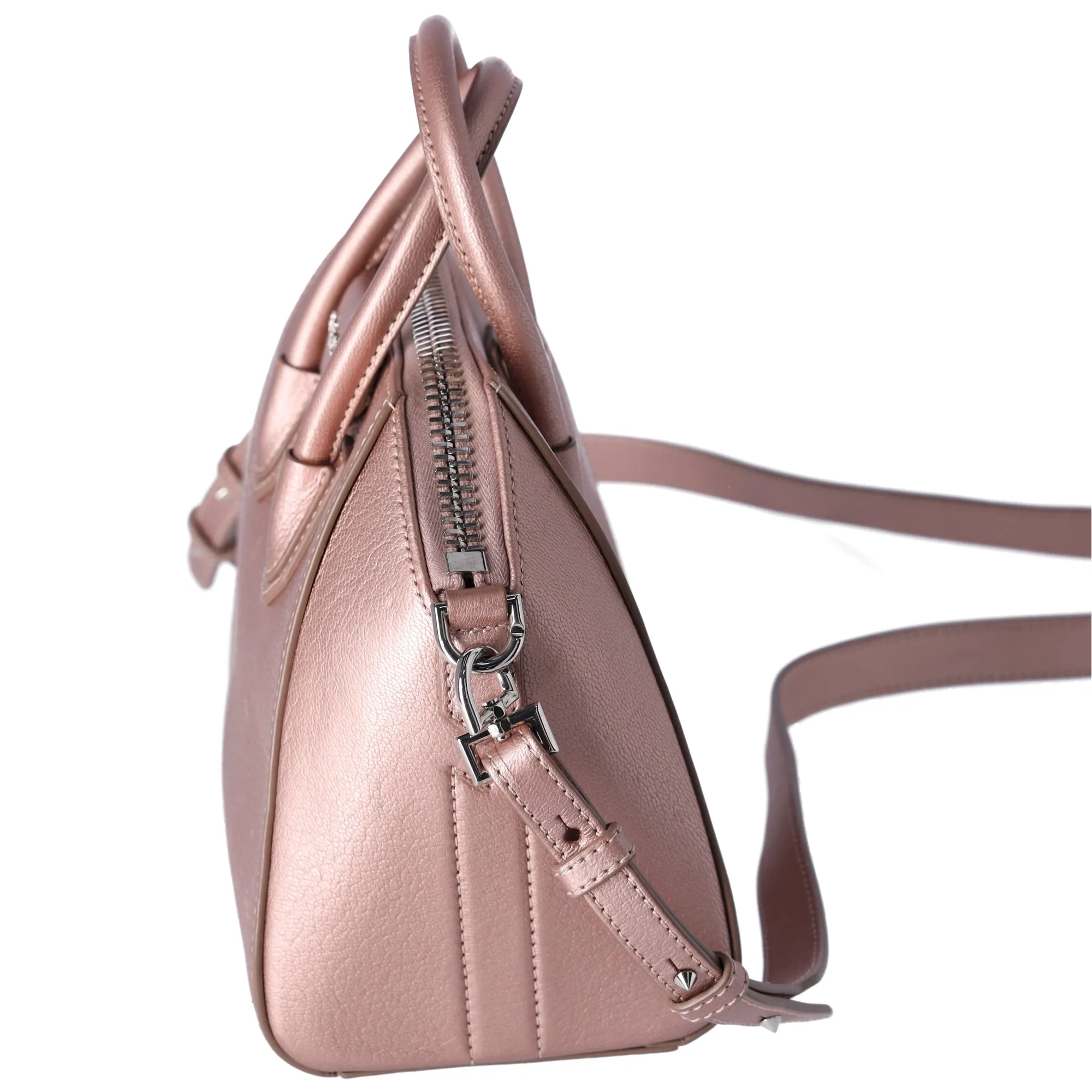 Givenchy Mini Antigona Satchel Shoulder Bag Metallic Rose Gold Pink sold by Gaby's Bags product image thumbnail 3
