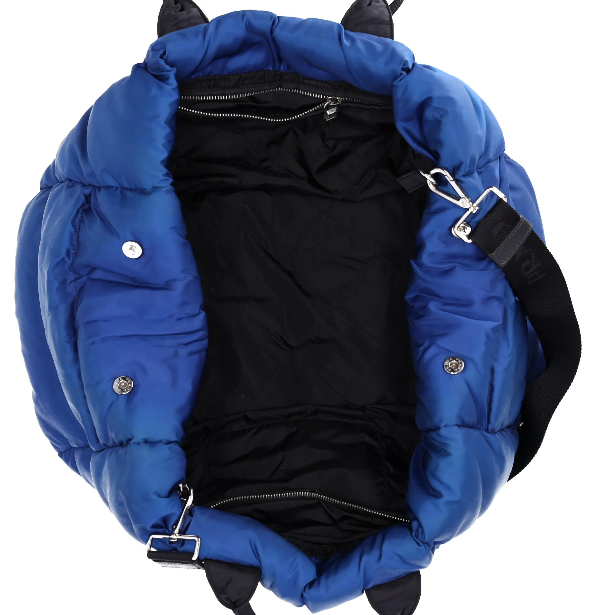 Prada Tessuto Nylon Bomber Tote Royal Blue Black Multi sold by Gaby's Bags product image thumbnail 5