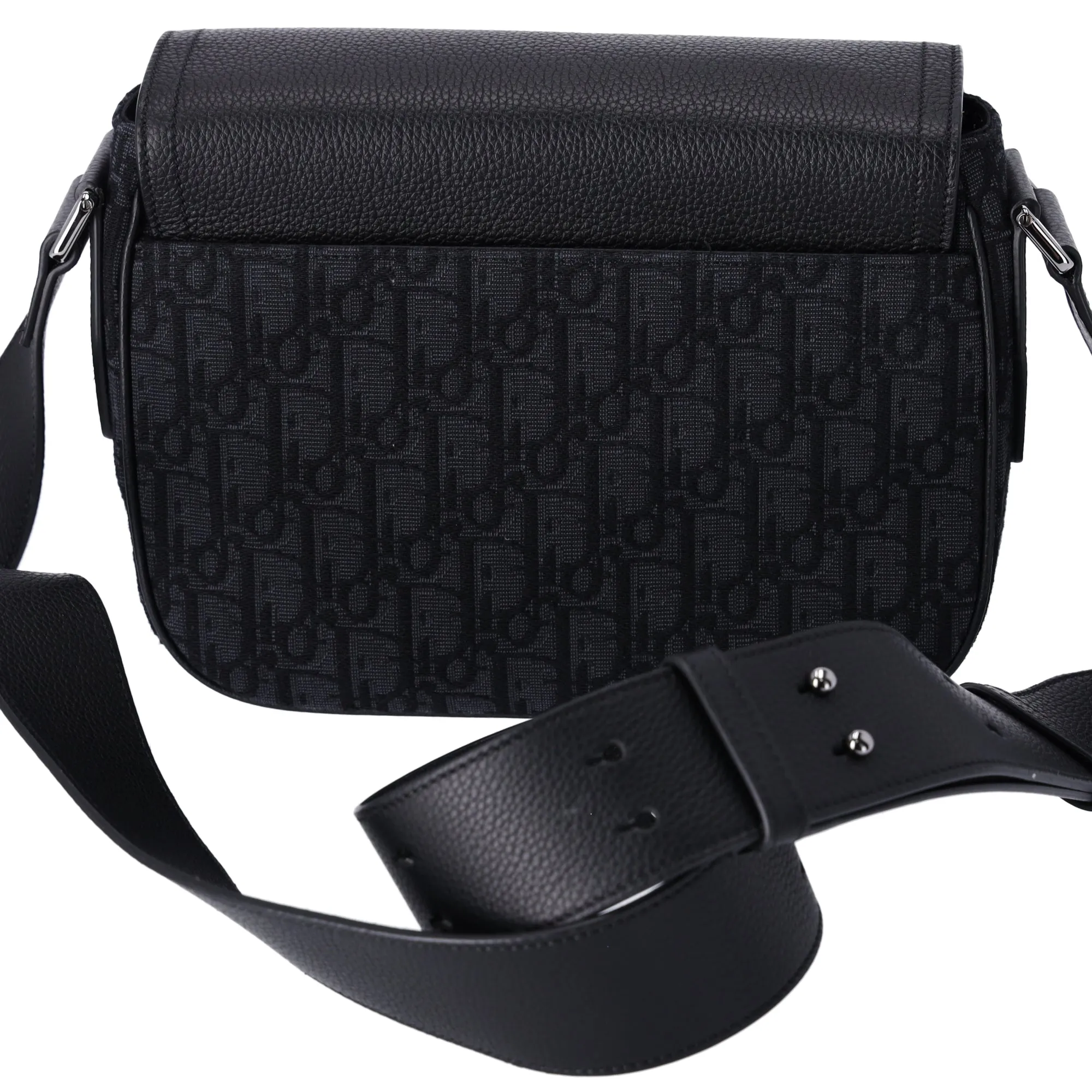 Christian Dior Saddle Mini Messenger Shoulder Bag Dark Gray Black Jacquard sold by Gaby's Bags product image thumbnail 3
