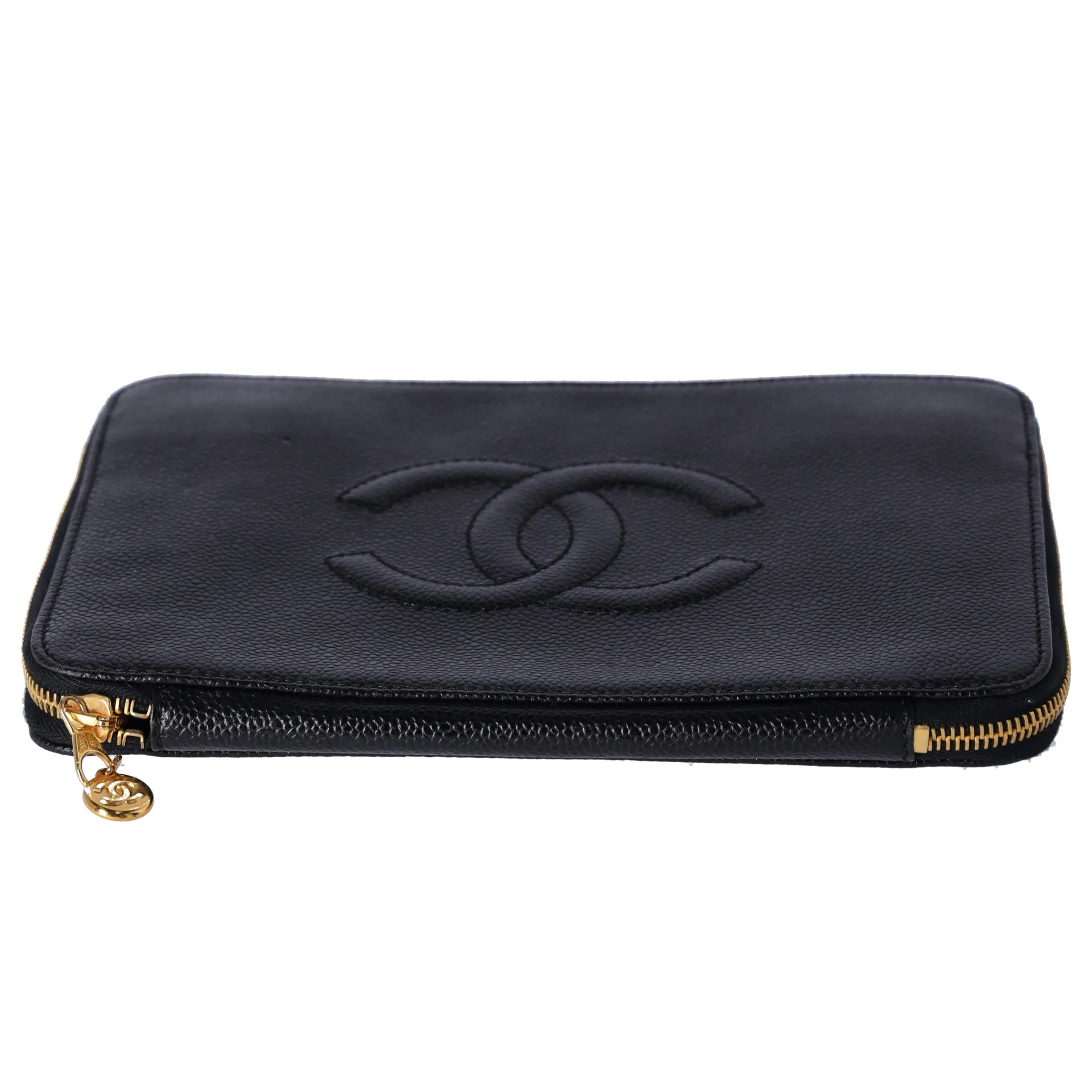 CHANEL CC Logo Pouch Black Caviar Leather sold by Gaby's Bags product image thumbnail 4