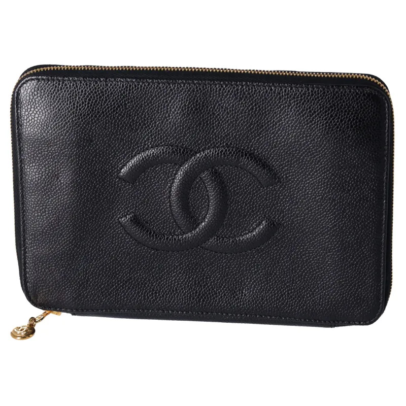 CHANEL CC Logo Pouch Black Caviar Leather sold by Gaby's Bags