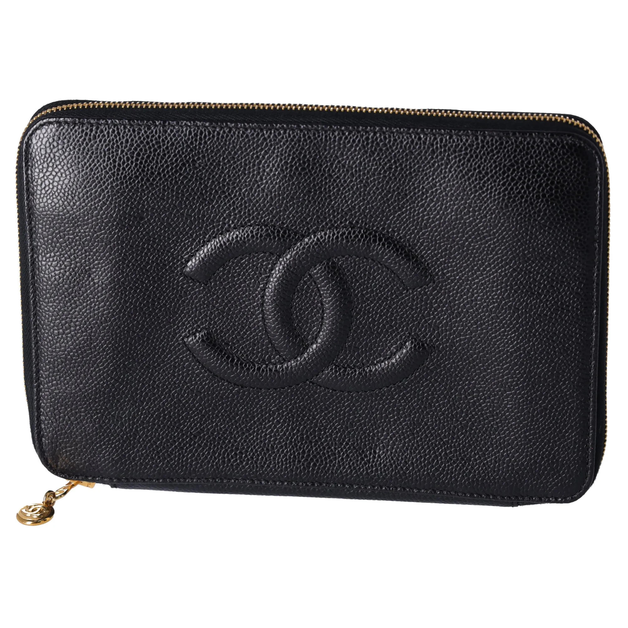 CHANEL CC Logo Pouch Black Caviar Leather sold by Gaby's Bags