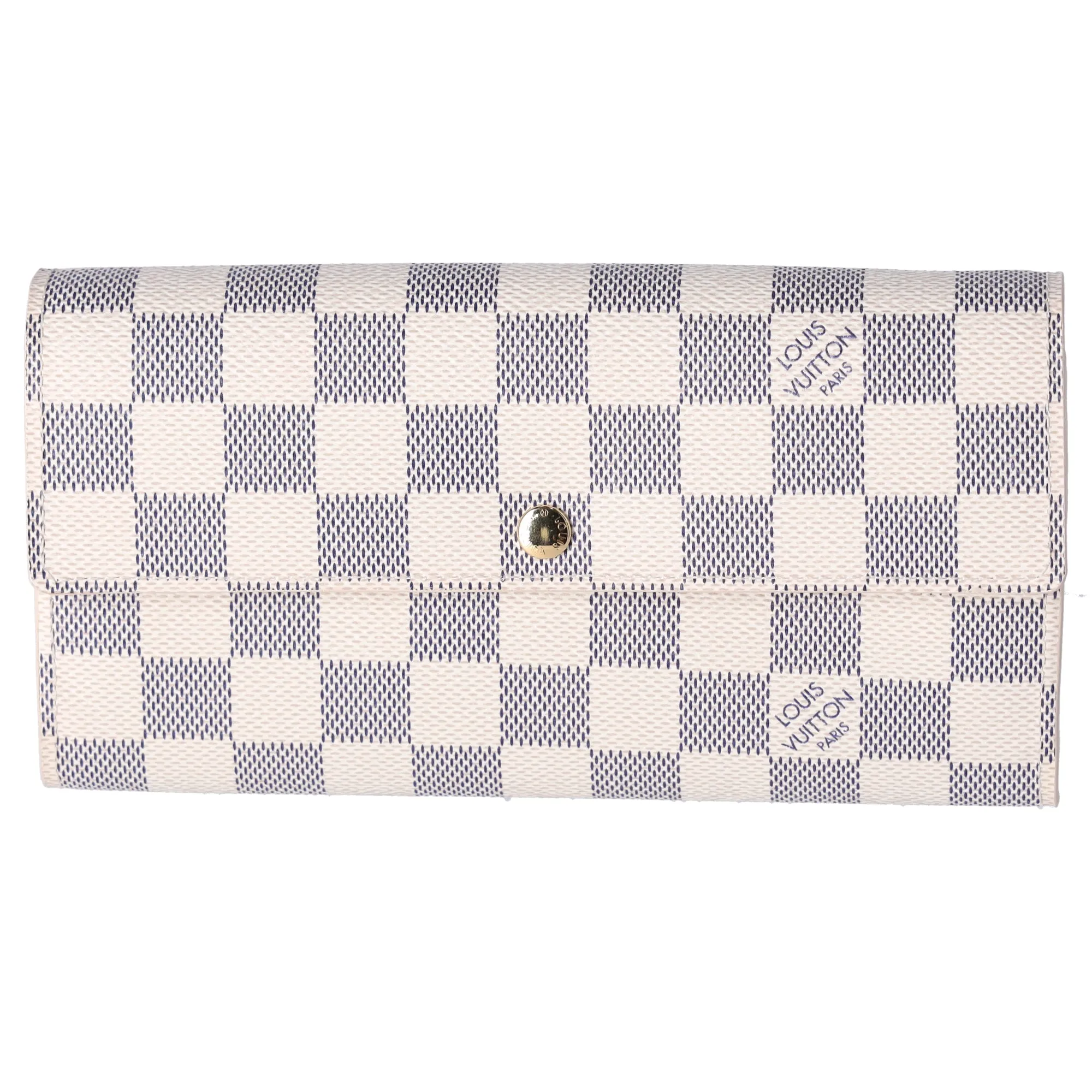 Louis Vuitton Sarah Envelope Wallet Damier Azur Beige sold by Gaby's Bags