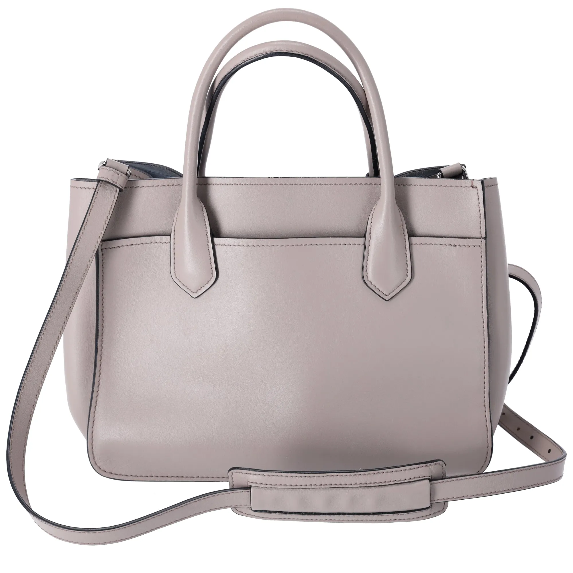 PRADA Etiquette Tote Shoulder Bag 1BA178 Gray Beige Leather sold by Gaby's Bags product image thumbnail 3