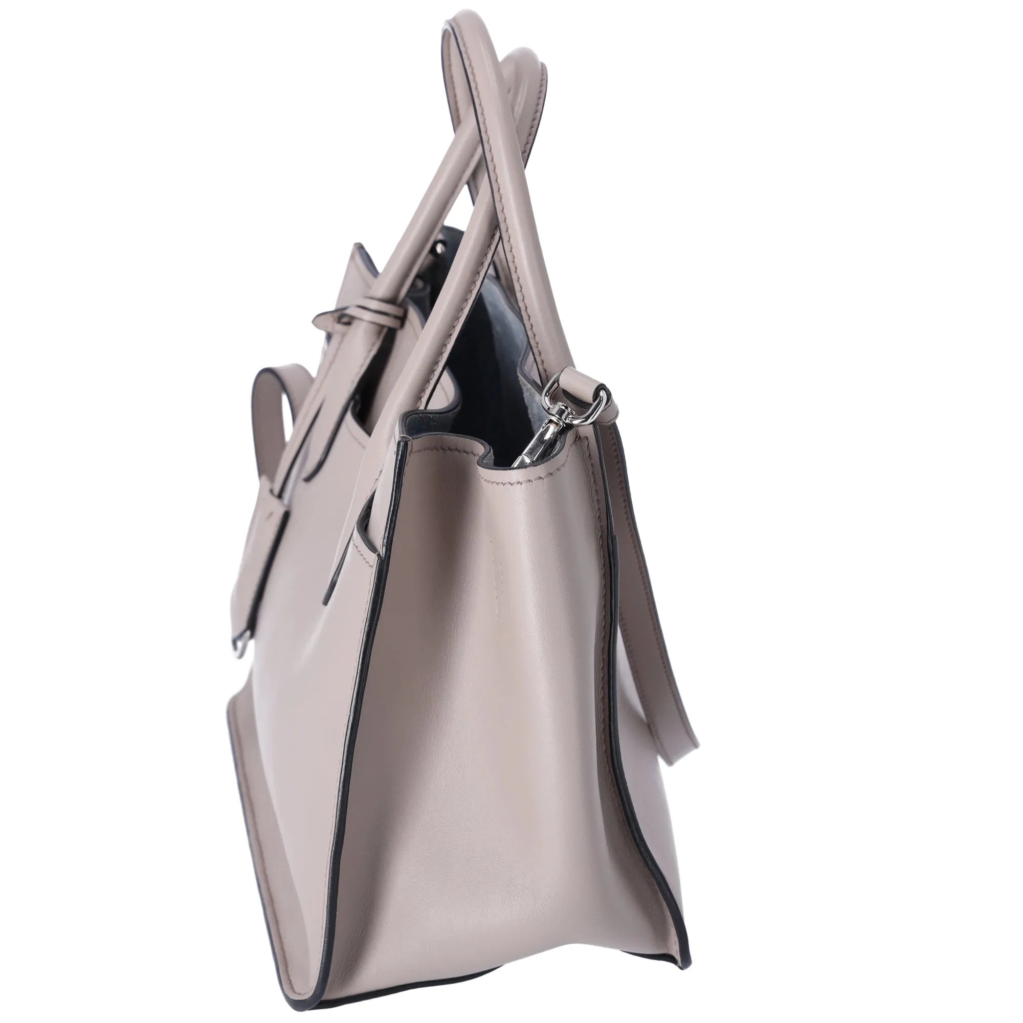 PRADA Etiquette Tote Shoulder Bag 1BA178 Gray Beige Leather sold by Gaby's Bags product image thumbnail 2