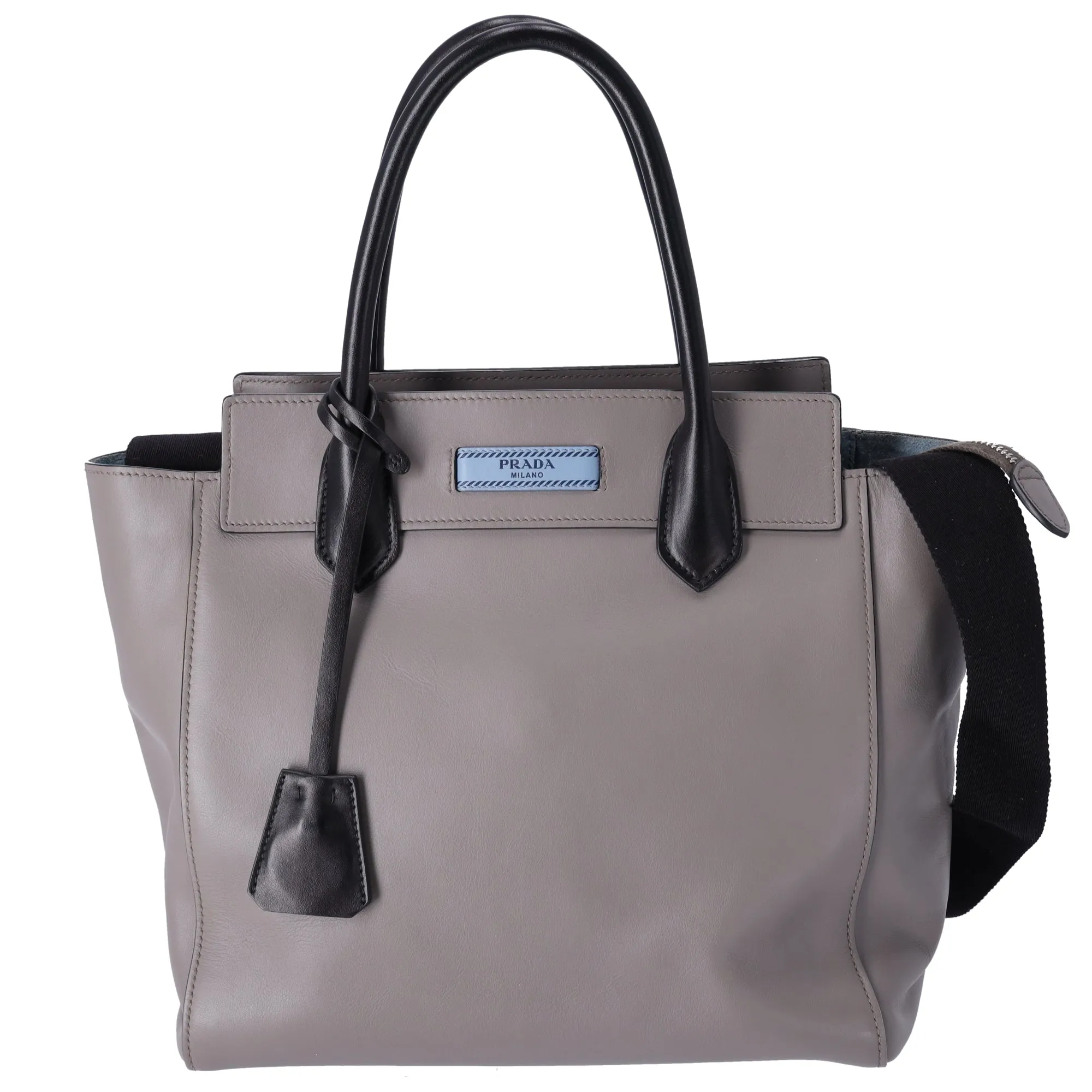 Prada City Etiquette Tote Grey Calf Leather sold by Gaby's Bags