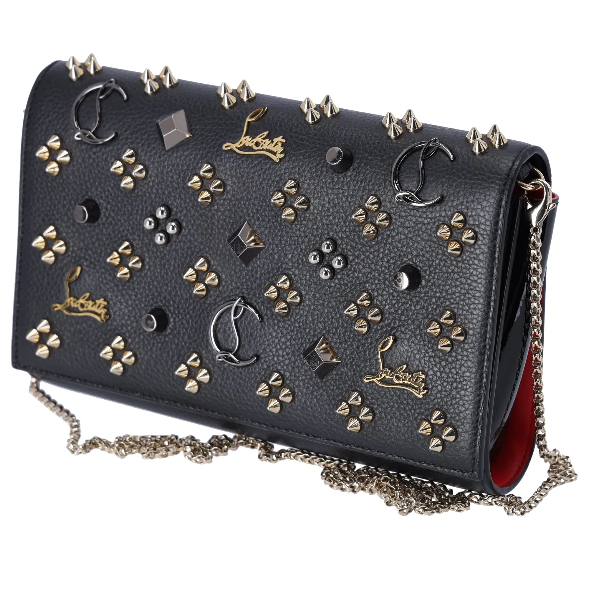 Christian Louboutin Spike Studs Paloma Clutch Crossbody Bag Black Multi sold by Gaby's Bags product image thumbnail 2