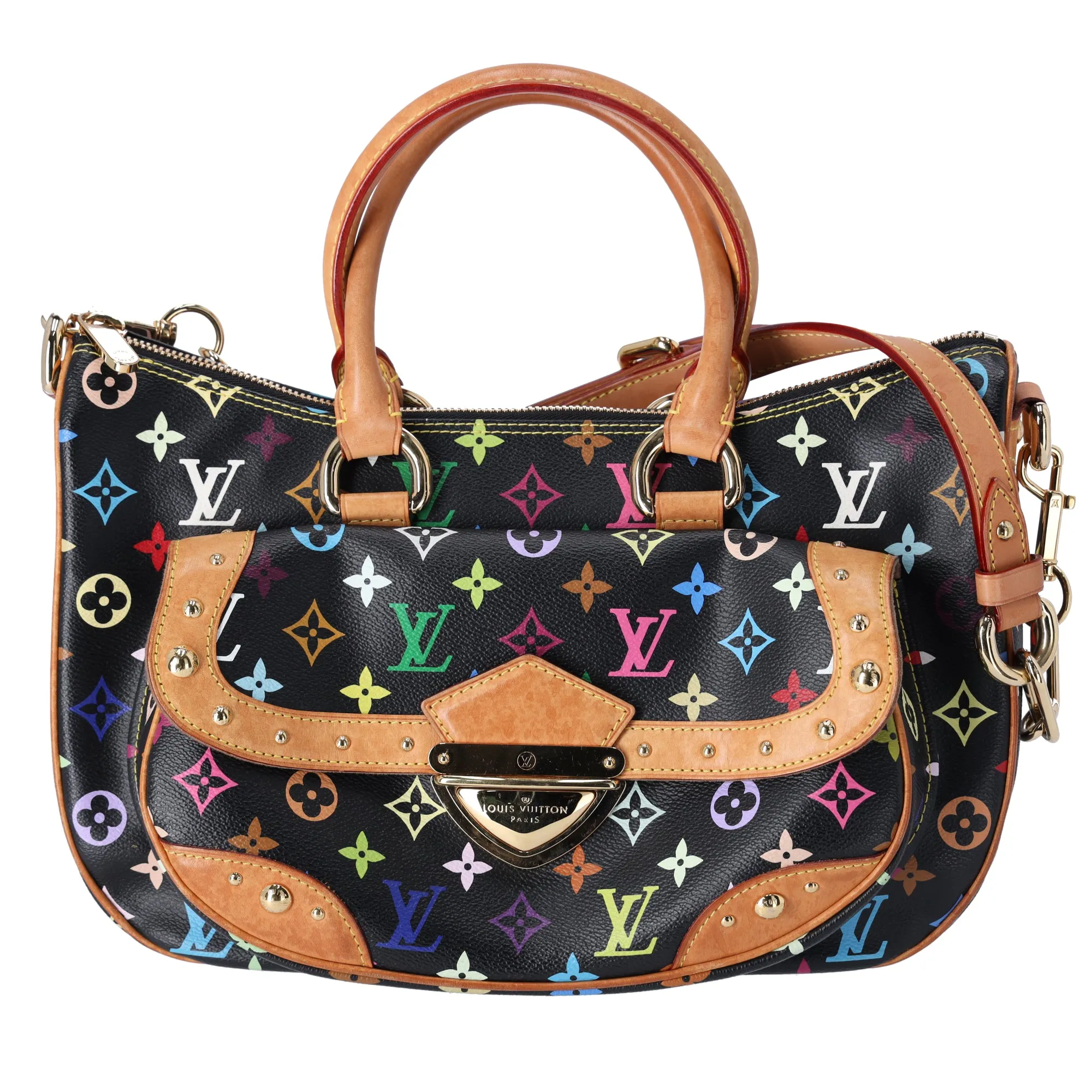 Louis Vuitton x Murakami Rita Monogram Multicolor Shoulder Bag M40126 Black sold by Gaby's Bags