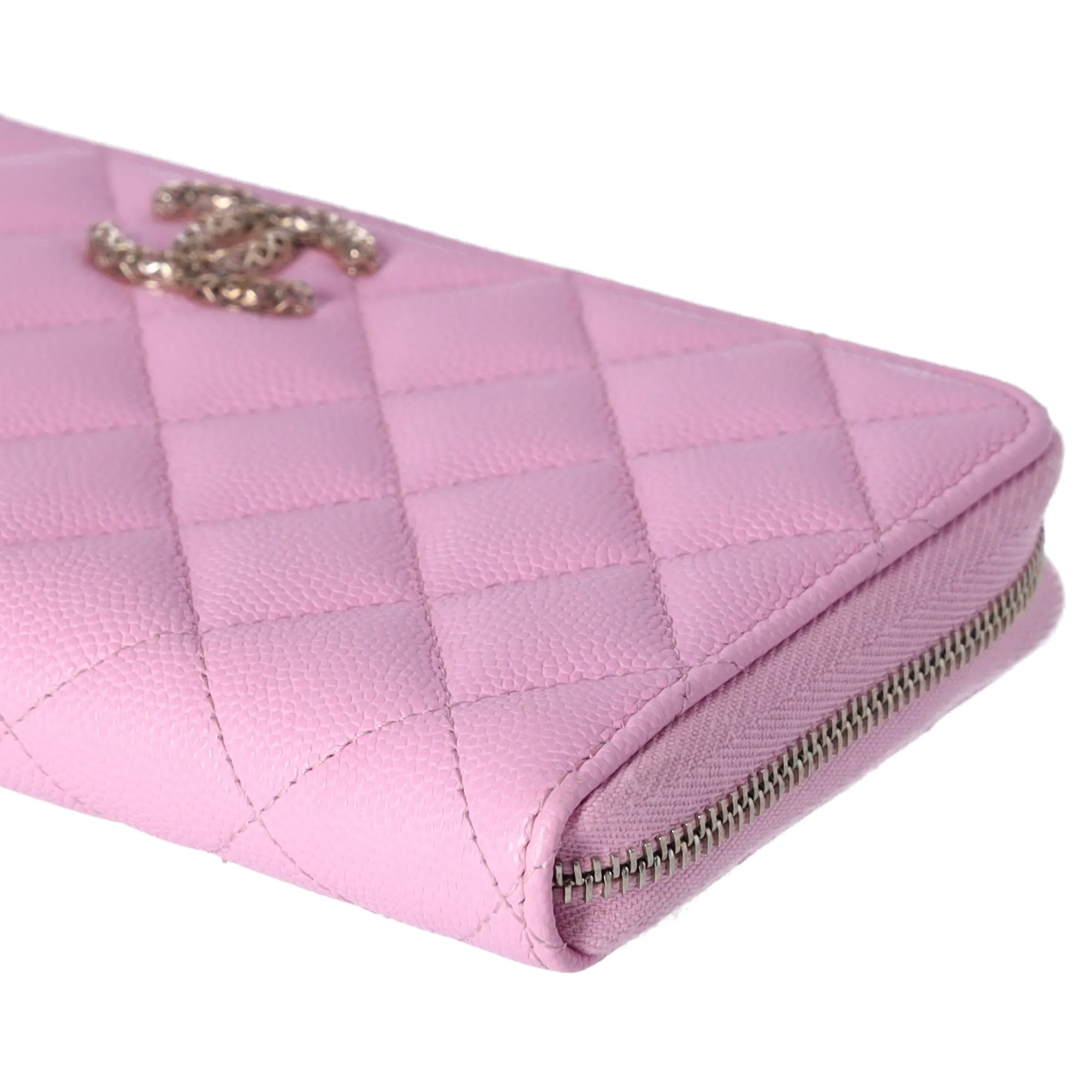 CHANEL Caviar Quilted Perforated CC Long Zipped Wallet Pink sold by Gaby's Bags product image thumbnail 5