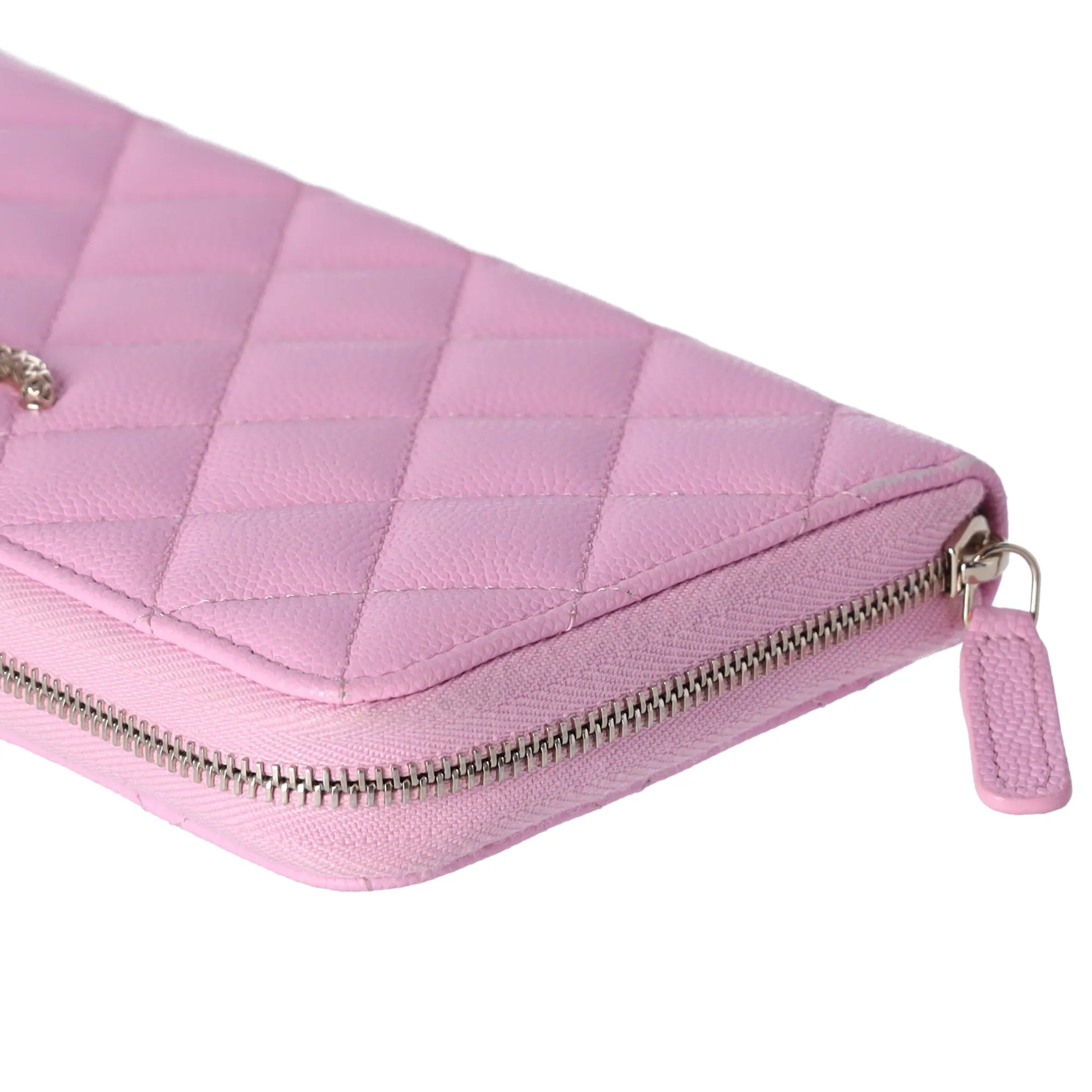 CHANEL Caviar Quilted Perforated CC Long Zipped Wallet Pink sold by Gaby's Bags product image thumbnail 3