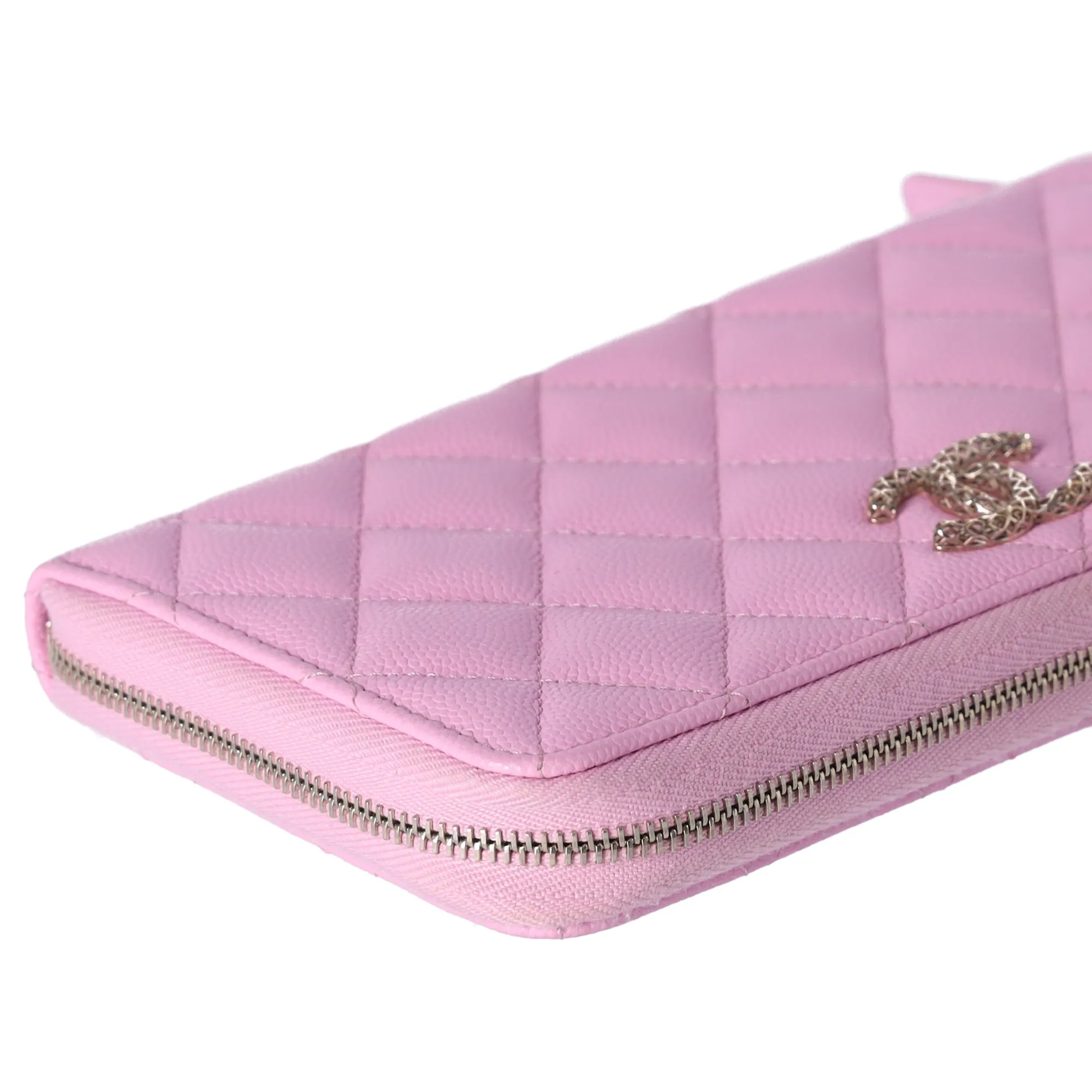 CHANEL Caviar Quilted Perforated CC Long Zipped Wallet Pink sold by Gaby's Bags product image thumbnail 4