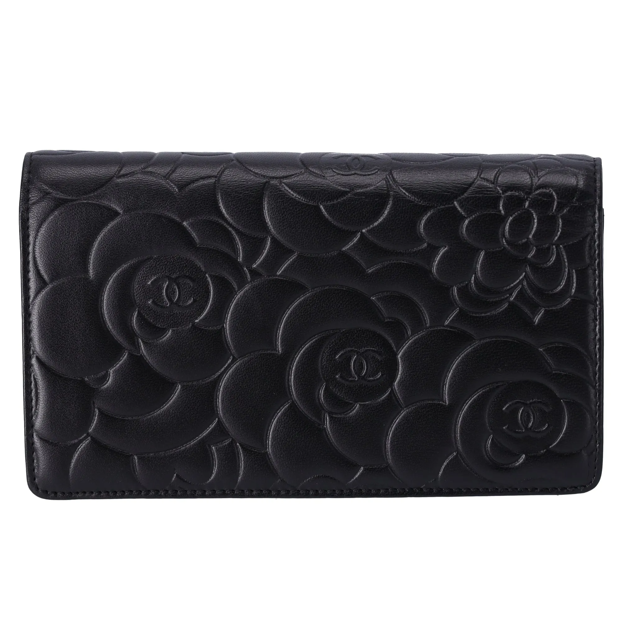 CHANEL Camellia Long Bifold Wallet A36544 Black Lambskin Leather sold by Gaby's Bags product image thumbnail 3