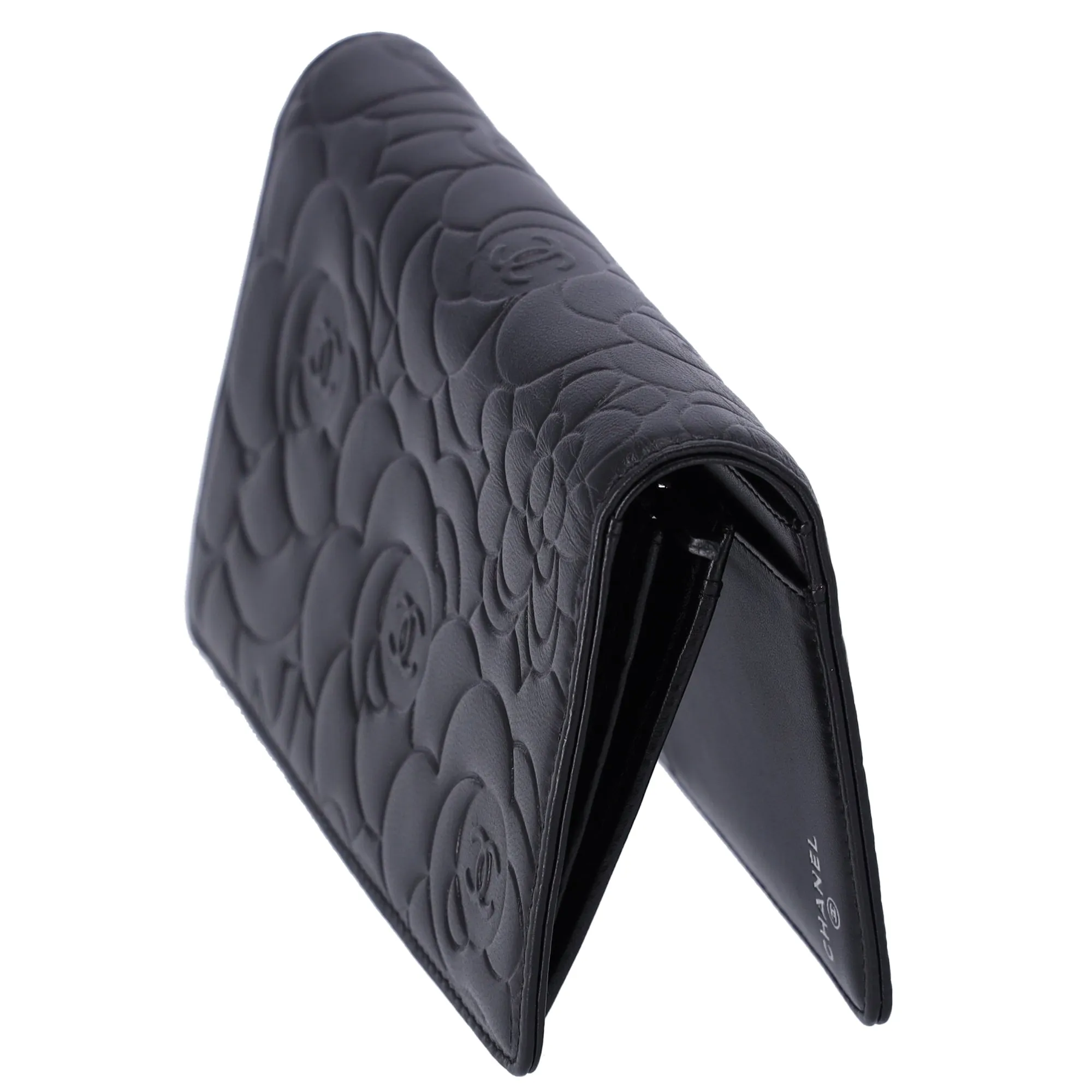 CHANEL Camellia Long Bifold Wallet A36544 Black Lambskin Leather sold by Gaby's Bags product image thumbnail 4