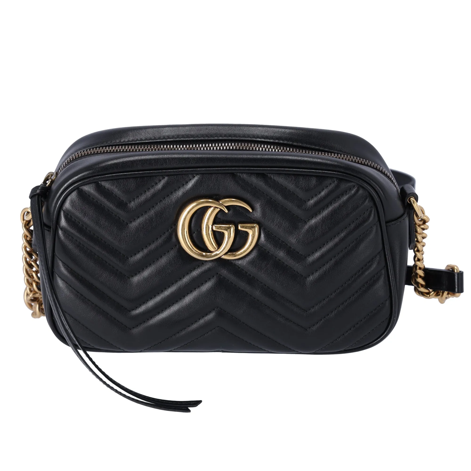 GUCCI GG Marmont Quilted Shoulder Bag 447632 Black Leather sold by Gaby's Bags