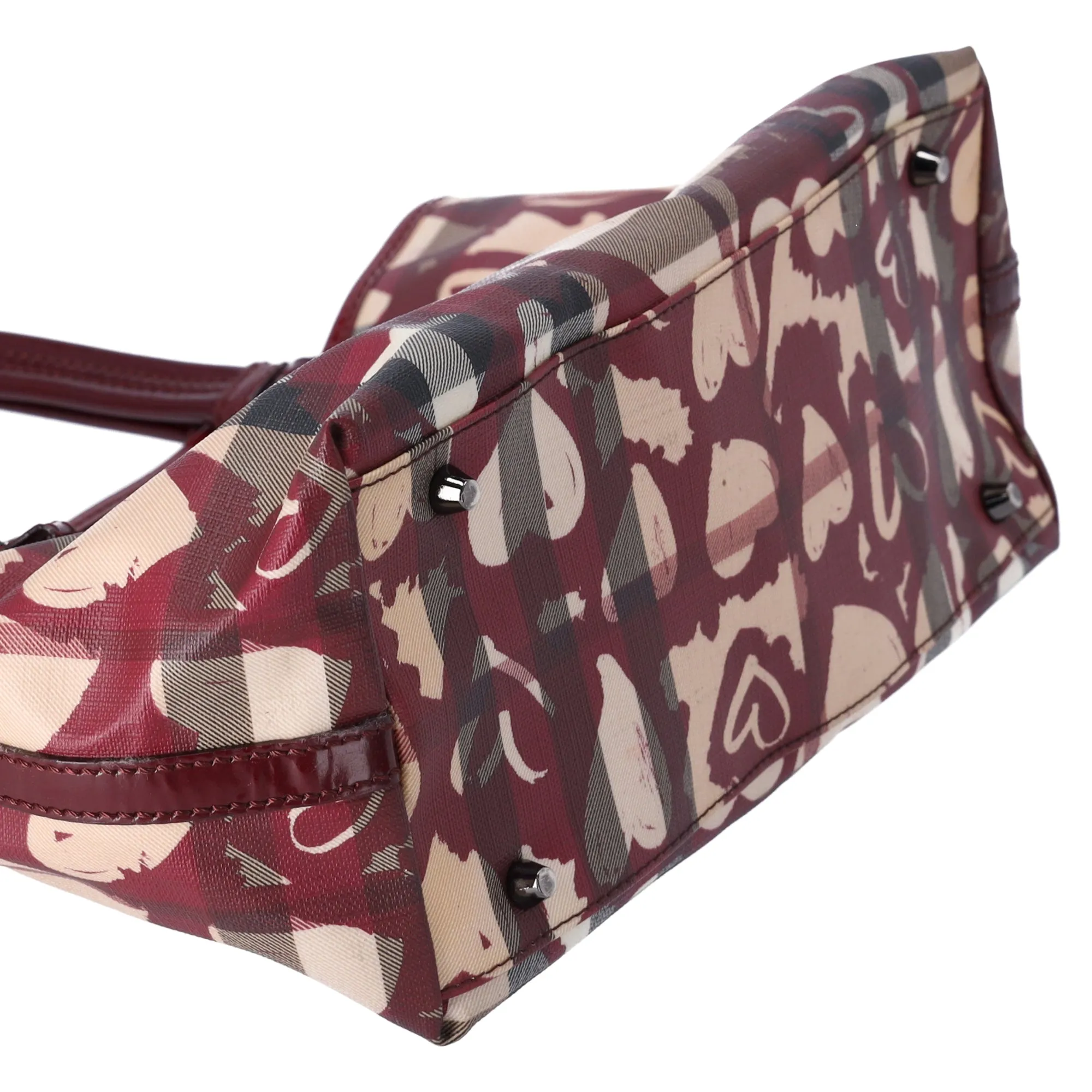Burberry Nova Check Heart Tote Red Beige Multi PVC Patent Leather sold by Gaby's Bags product image thumbnail 5