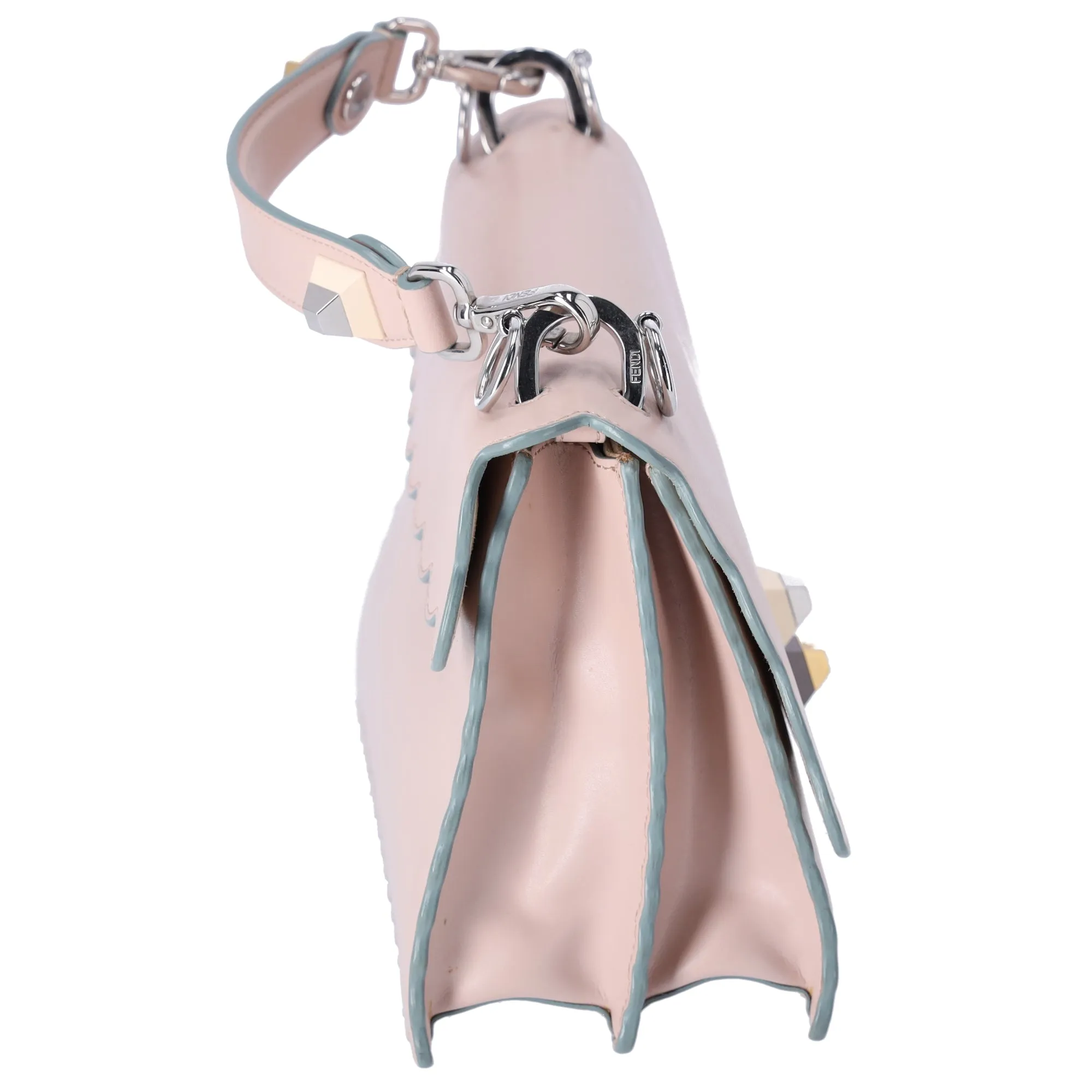 Fendi Vitello Baltico Scalloped Studded Kan I Shoulder Bag Camelia sold by Gaby's Bags product image thumbnail 4