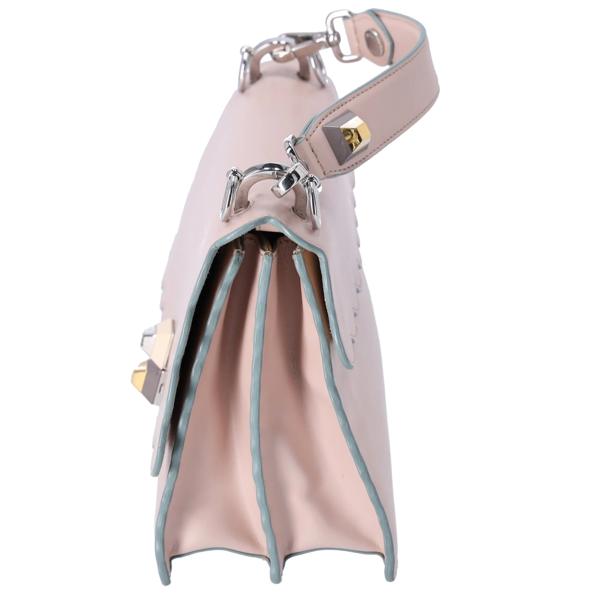 Fendi Vitello Baltico Scalloped Studded Kan I Shoulder Bag Camelia sold by Gaby's Bags product image thumbnail 2