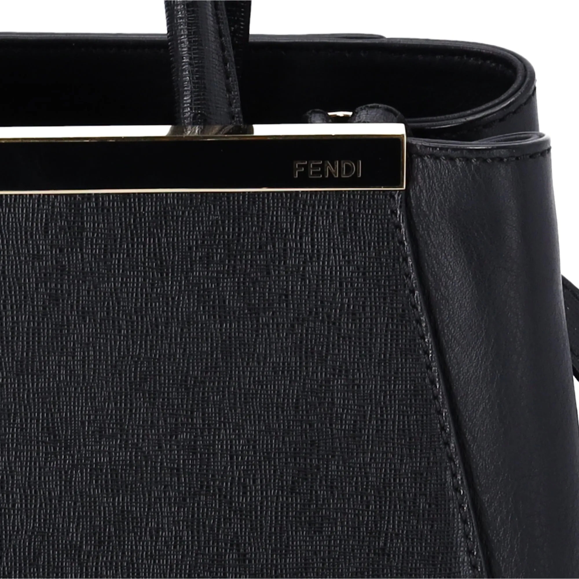 FENDI Petit 2 Jours Small Handbag 8BH253 Black Leather Shoulder Bag sold by Gaby's Bags product image thumbnail 3