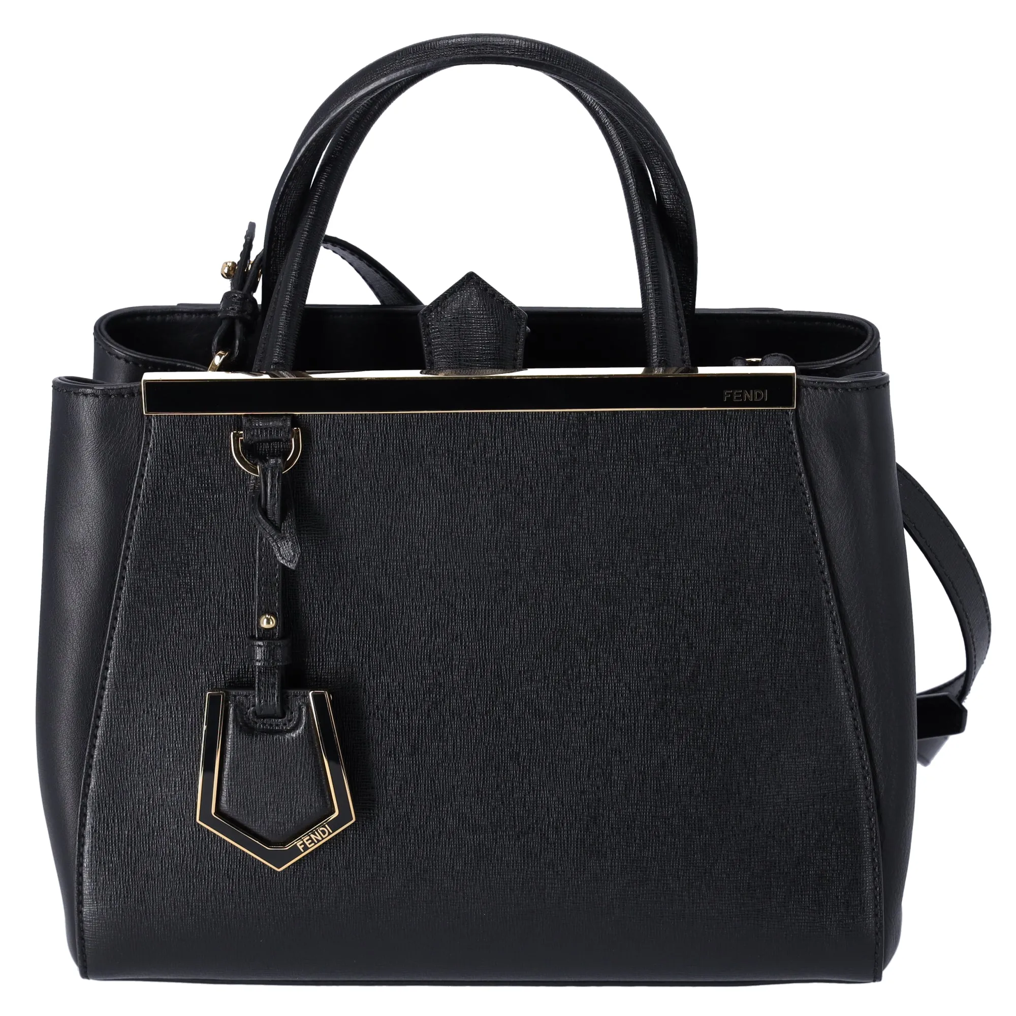FENDI Petit 2 Jours Small Handbag 8BH253 Black Leather Shoulder Bag sold by Gaby's Bags