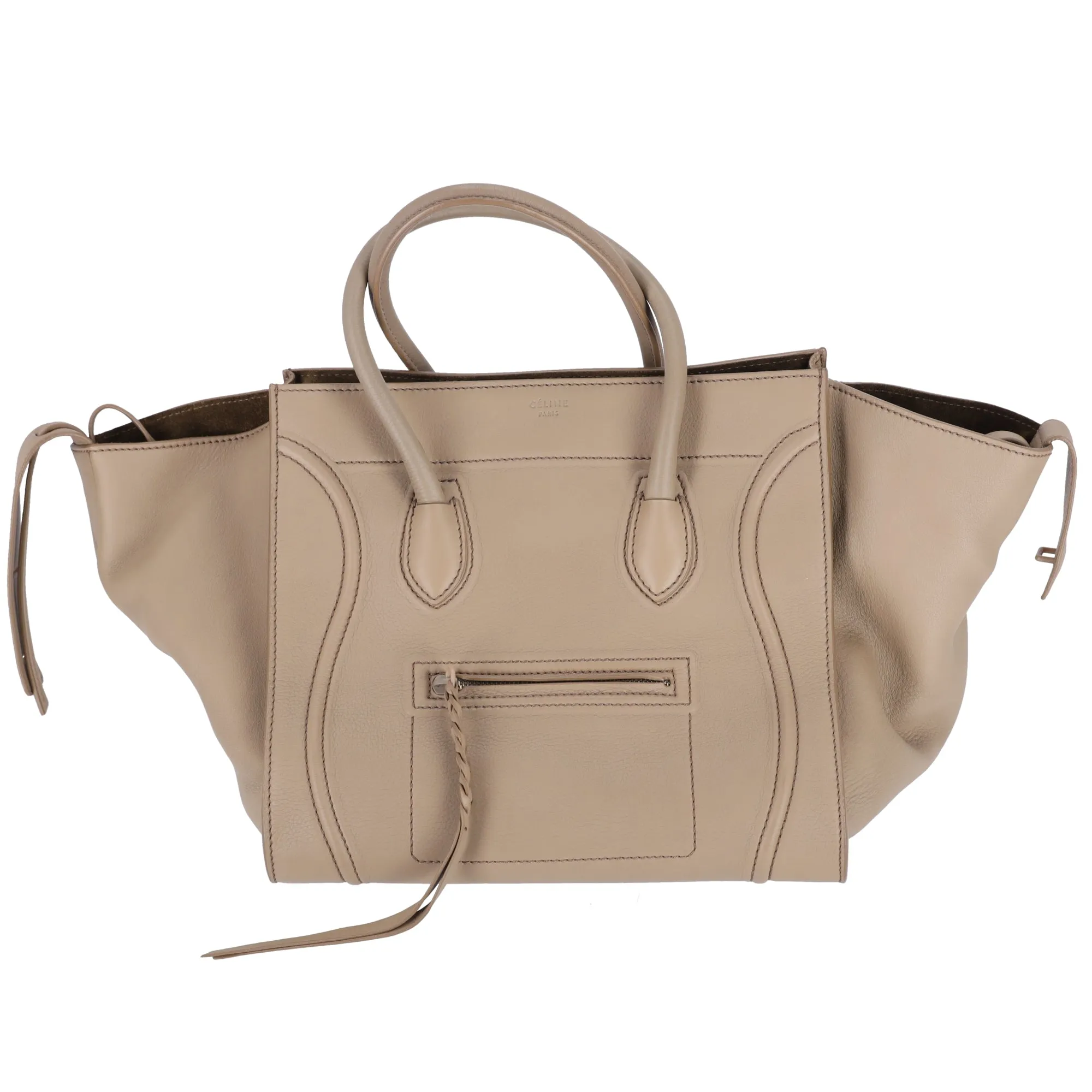 CELINE Luggage Small Square Phantom Tote Bag Beige Leather sold by Gaby's Bags