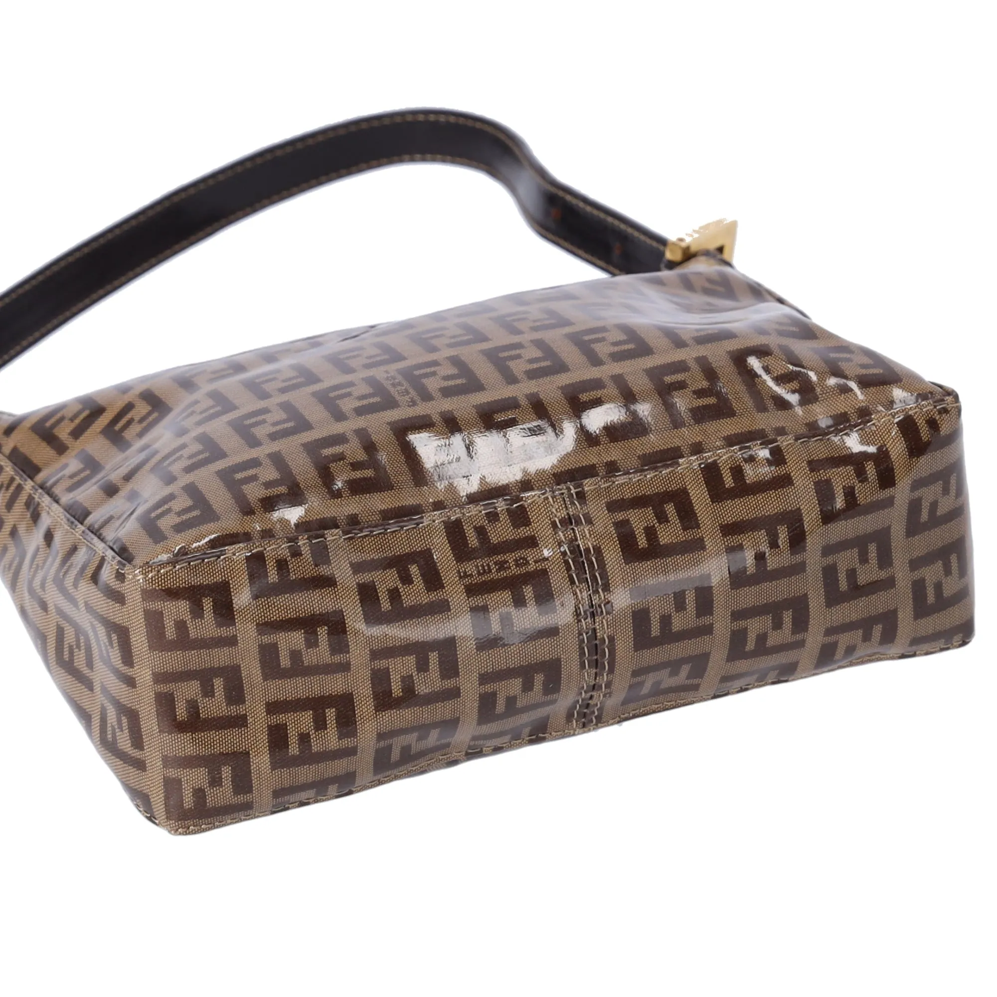 FENDI Zucchino Baguette Shoulder Bag Beige Dark Brown Coated Canvas sold by Gaby's Bags product image thumbnail 5