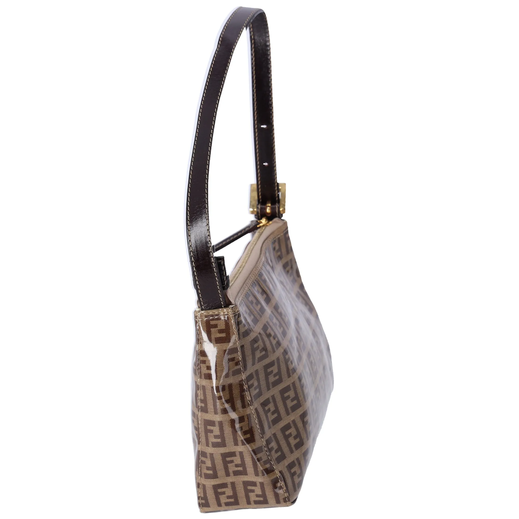 FENDI Zucchino Baguette Shoulder Bag Beige Dark Brown Coated Canvas sold by Gaby's Bags product image thumbnail 2