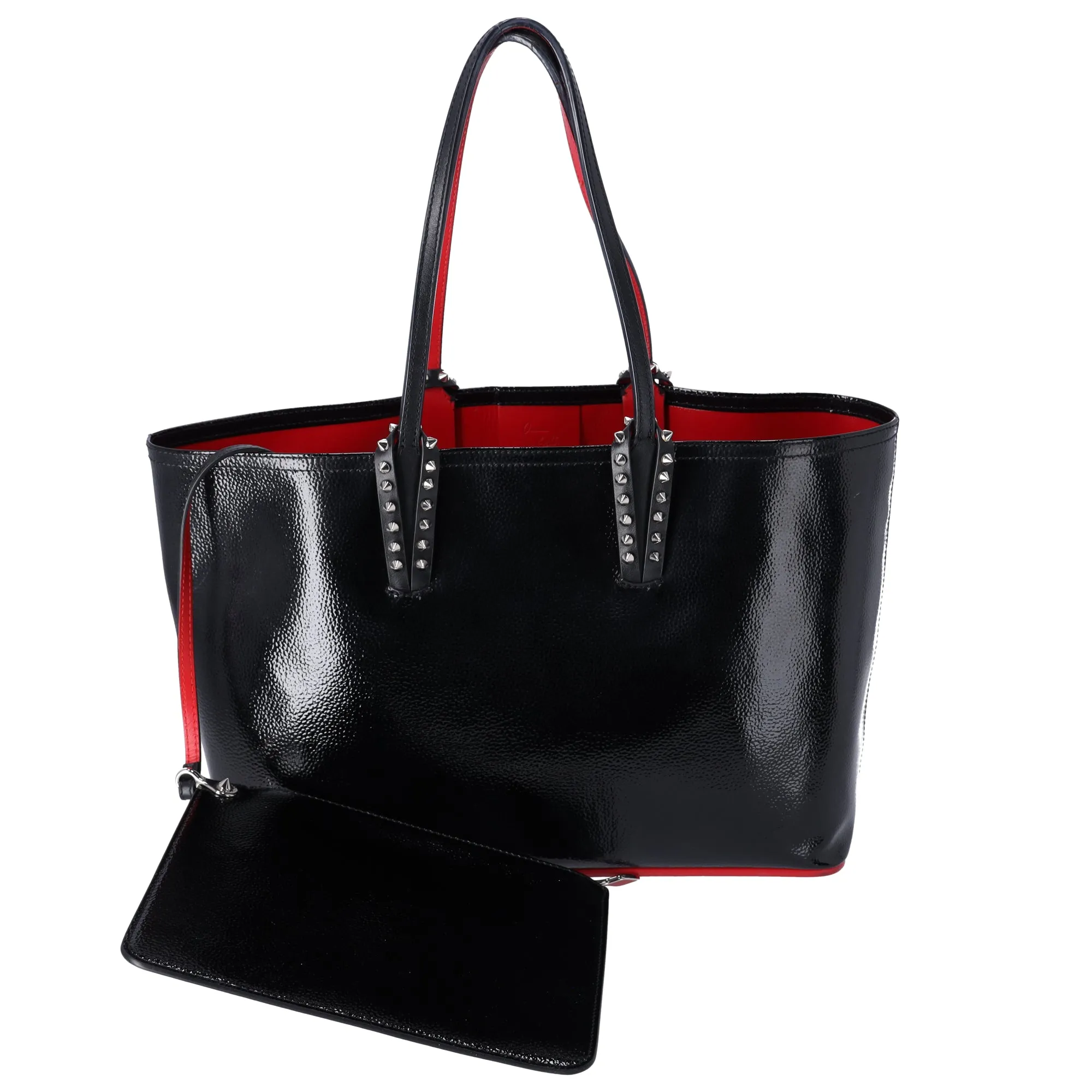Christian Louboutin Cabata Small Tote Bag 1185006 Black Patent Leather sold by Gaby's Bags