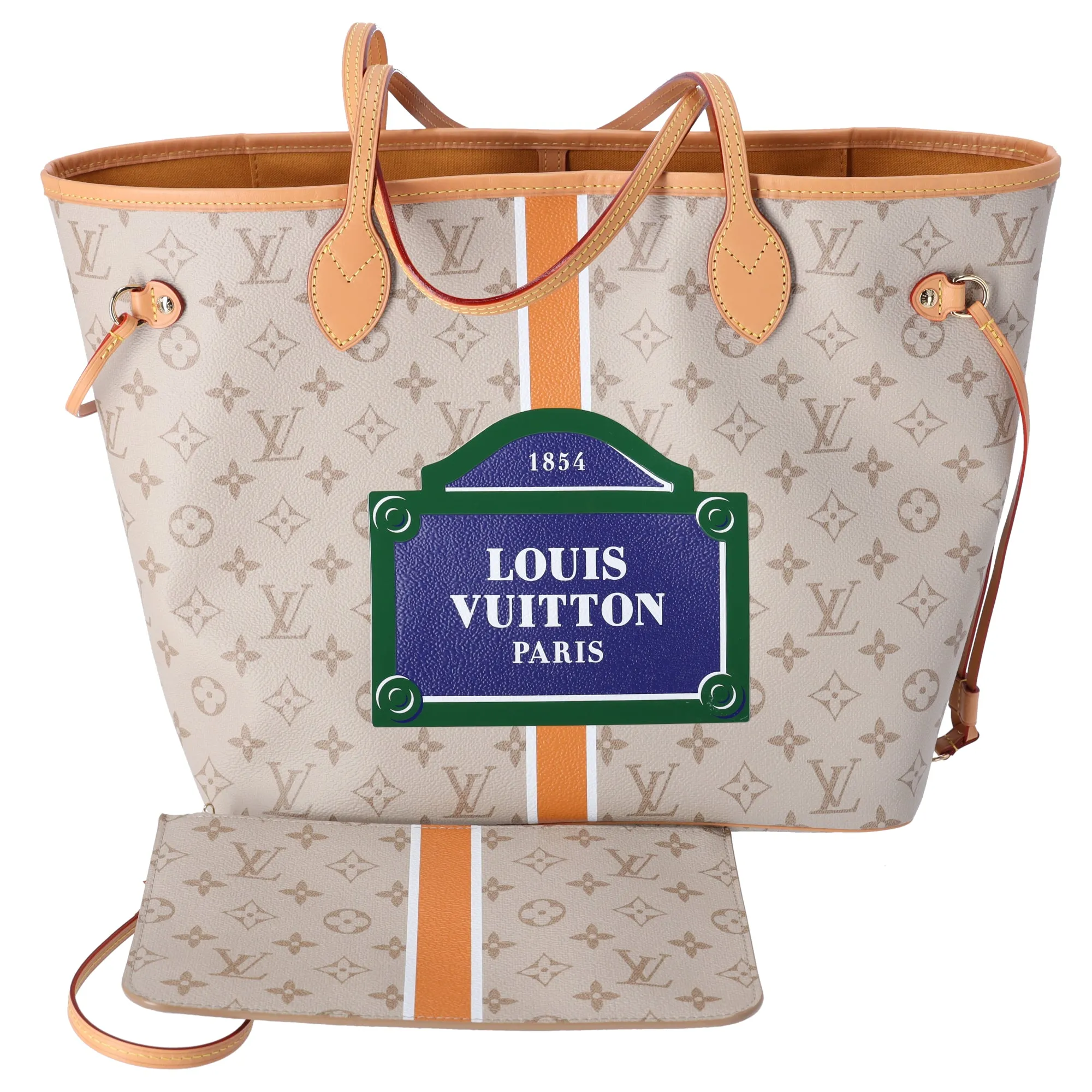 Louis Vuitton Neverfull MM Tote Collection Line M23501 Beige Monogram sold by Gaby's Bags