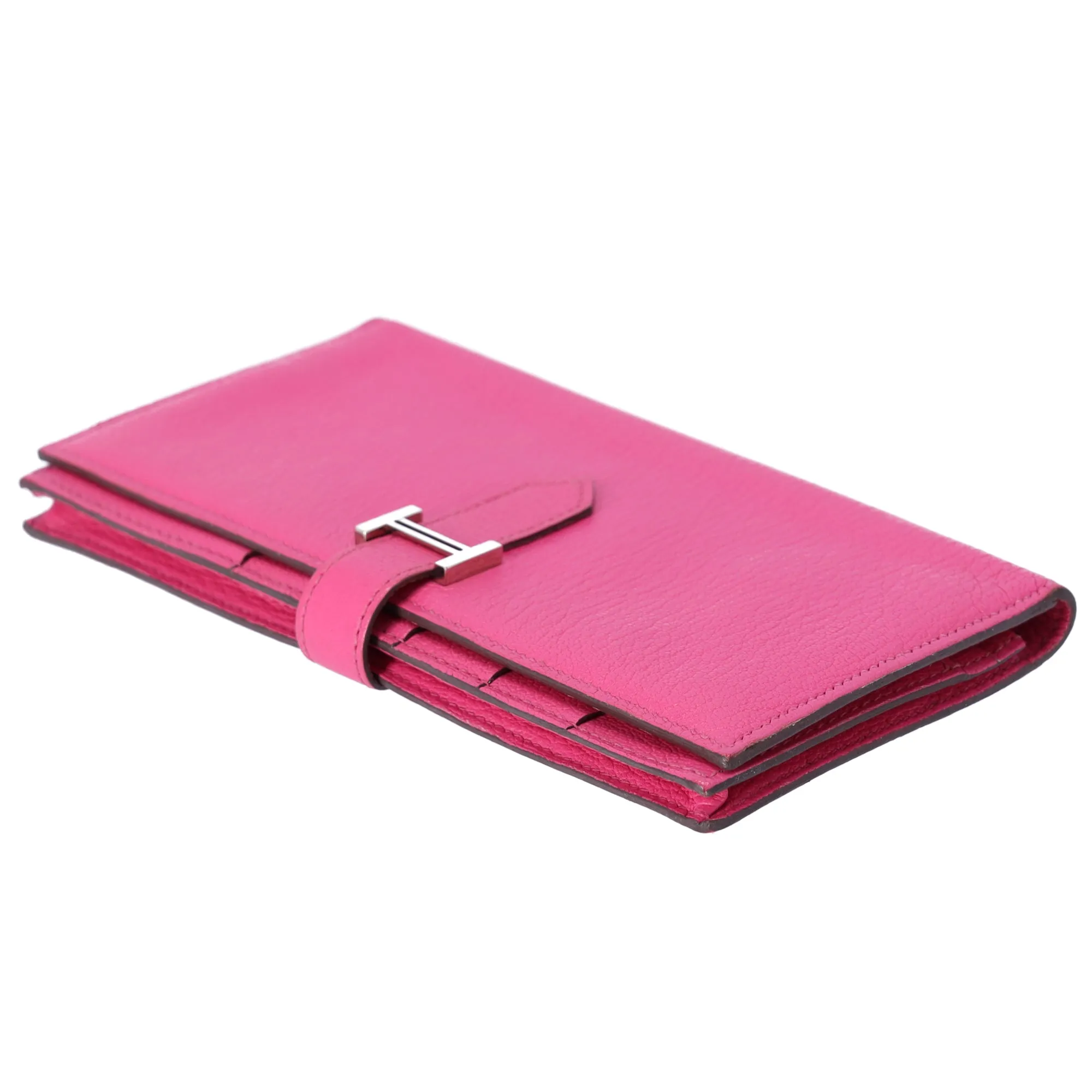 Hermes Bairn Soufflé Long Bifold Wallet Pink Rose Tyrien Chevre sold by Gaby's Bags product image thumbnail 3