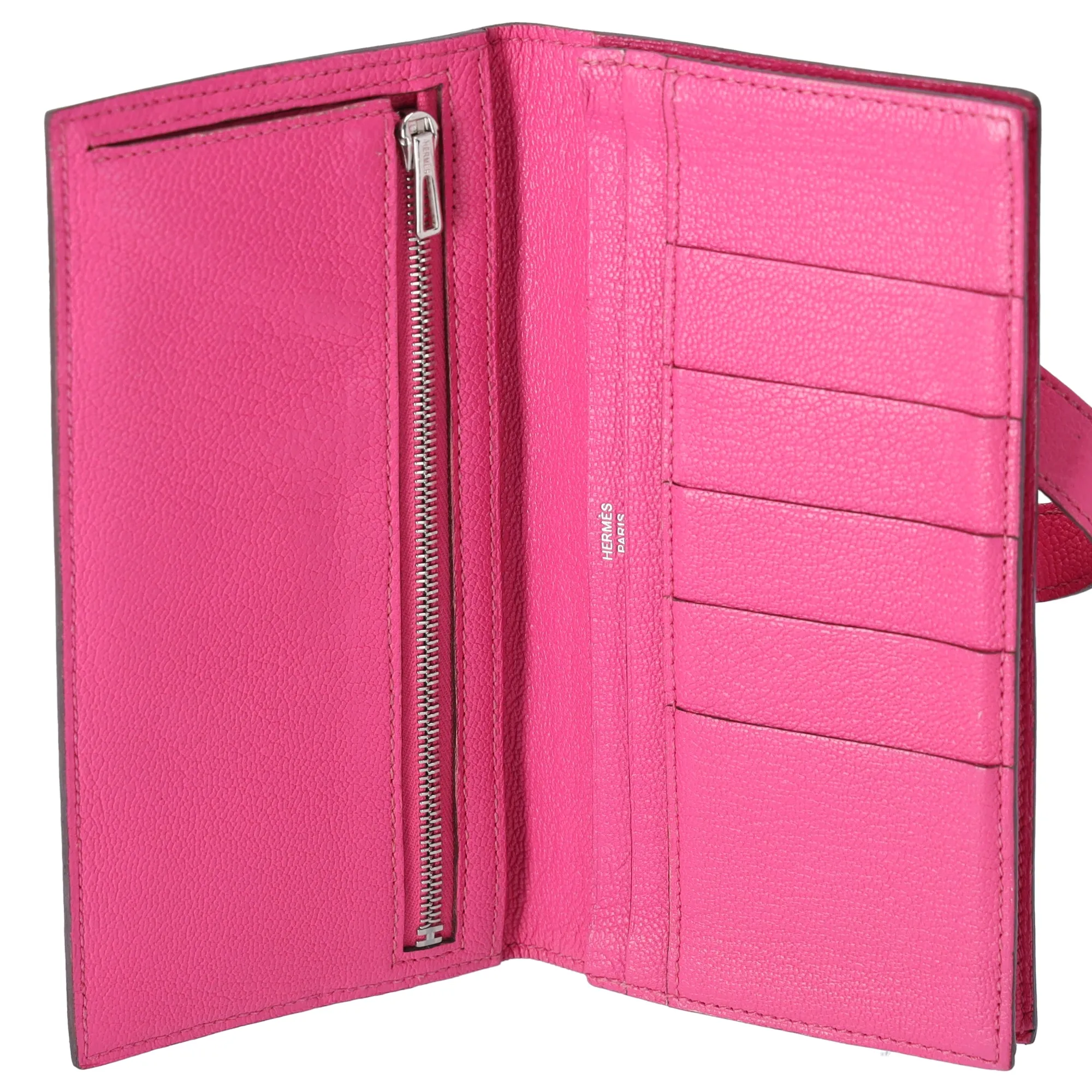 Hermes Bairn Soufflé Long Bifold Wallet Pink Rose Tyrien Chevre sold by Gaby's Bags product image thumbnail 5