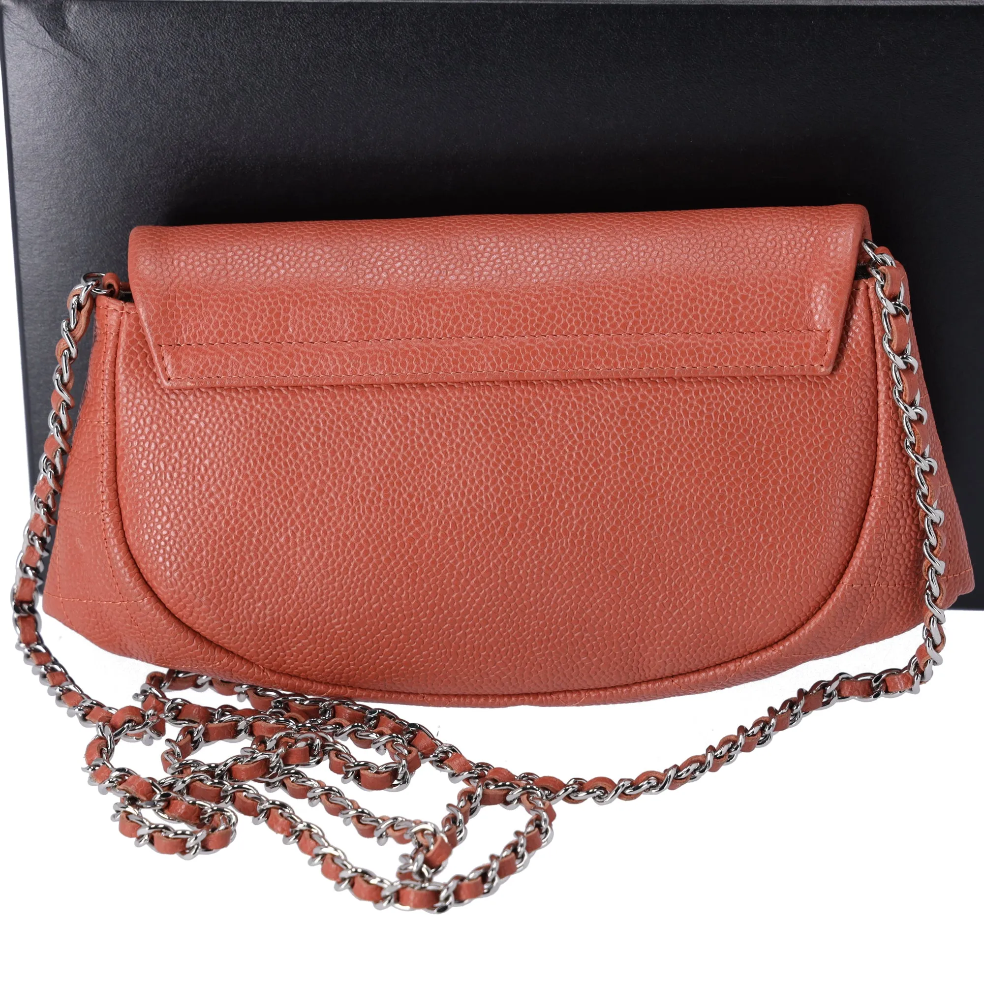 CHANEL Half Moon Flap Crossbody CC Logo Light Brown Caviar Leather sold by Gaby's Bags product image thumbnail 2