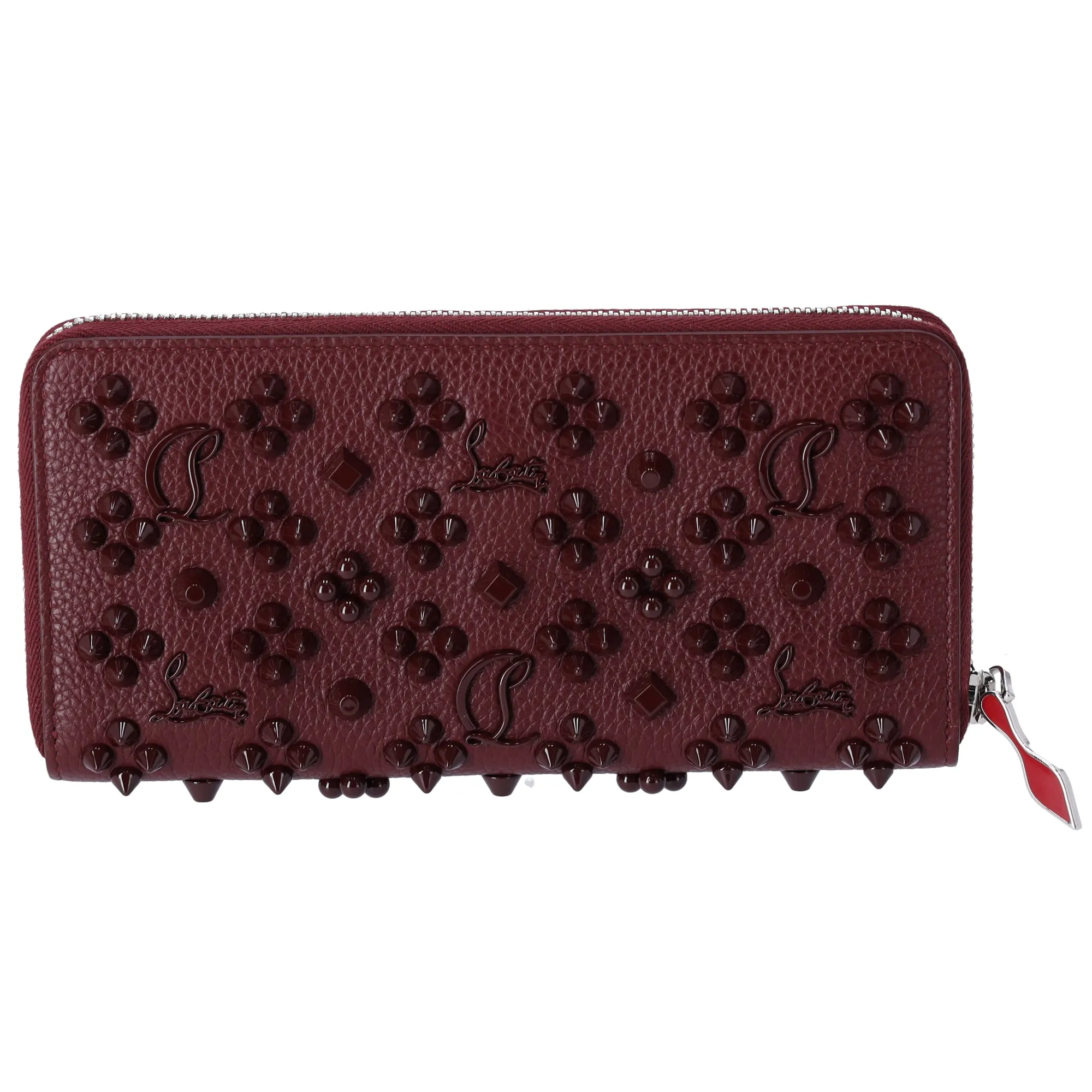 Christian Louboutin Panettone Studded Zip Around Wallet Burgundy sold by Gaby's Bags product image thumbnail 2