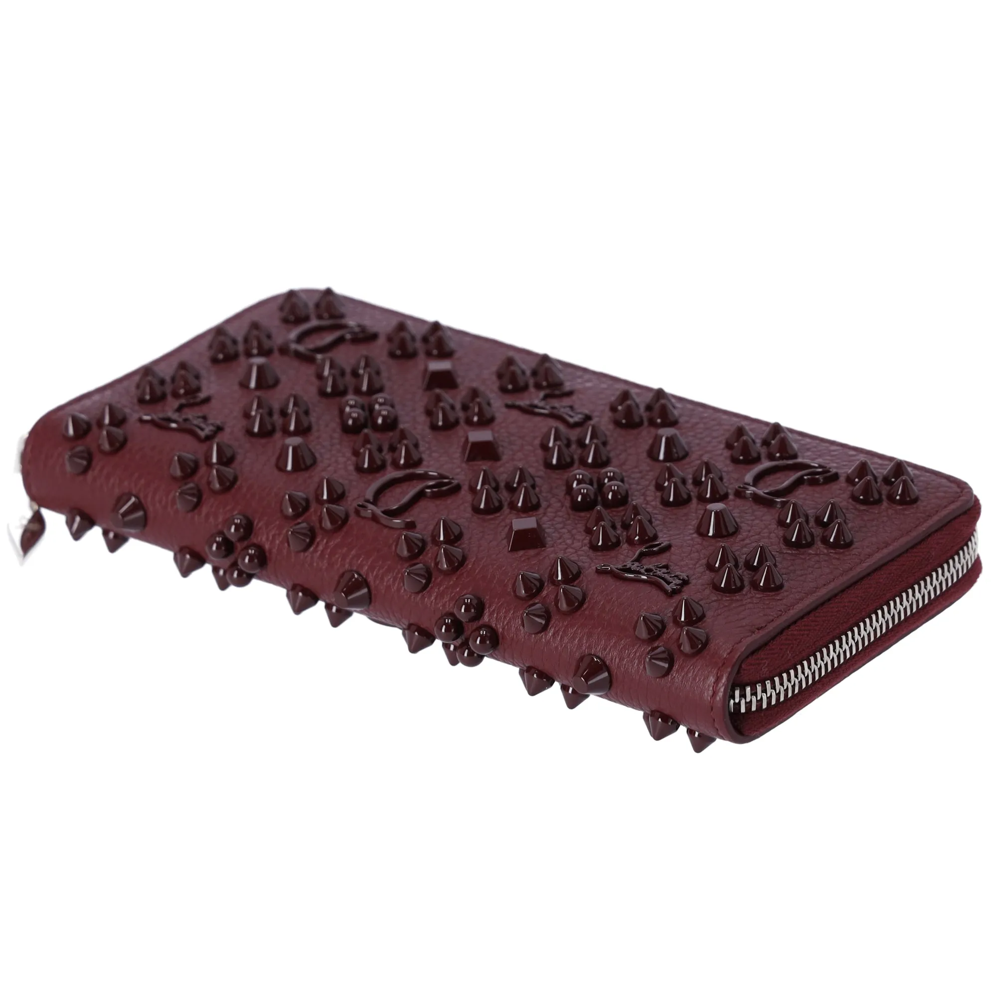 Christian Louboutin Panettone Studded Zip Around Wallet Burgundy sold by Gaby's Bags product image thumbnail 4