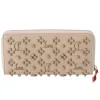 Christian Louboutin Panettone Studded Zip Around Wallet Beige 3175224 Leather sold by Gaby's Bags