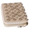 Christian Louboutin Panettone Studded Zip Around Wallet Beige 3175224 Leather sold by Gaby's Bags