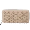 Christian Louboutin Panettone Studded Zip Around Wallet Beige 3175224 Leather sold by Gaby's Bags