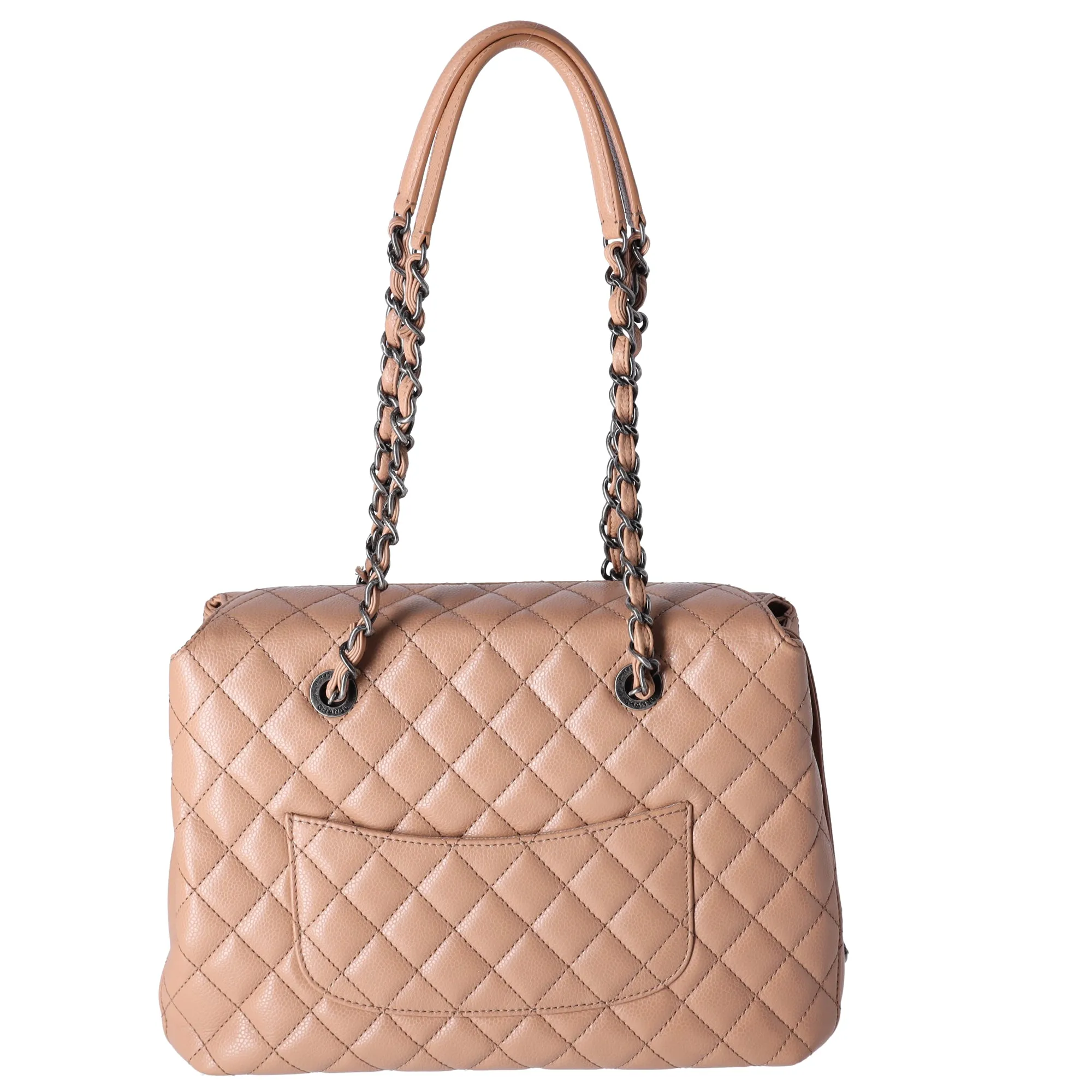 CHANEL Large City Shopping Tote Quilted Caviar Leather Beige sold by Gaby's Bags product image thumbnail 3