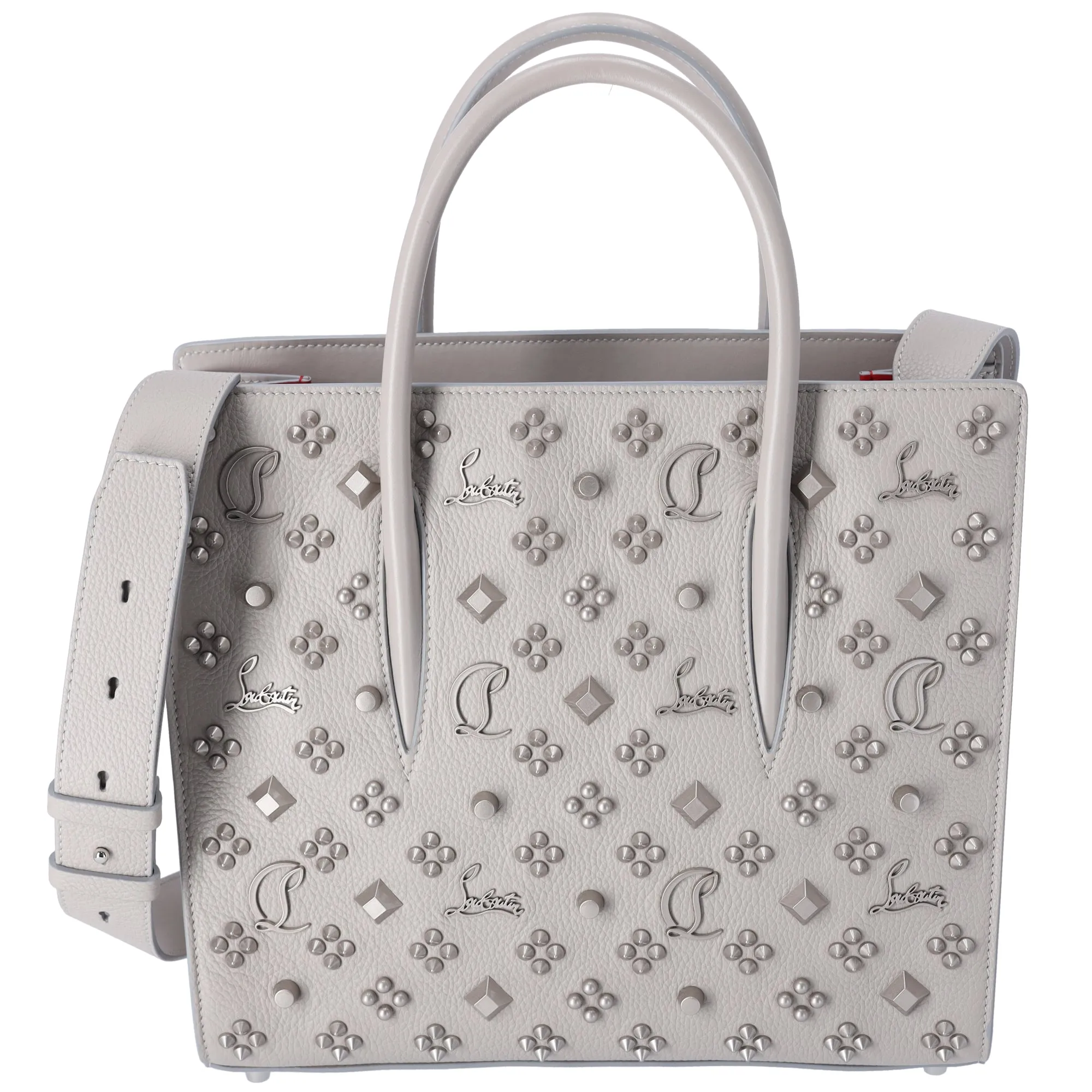 Christian Louboutin Paloma Tote Handbag 3195275 Light Gray Leather sold by Gaby's Bags