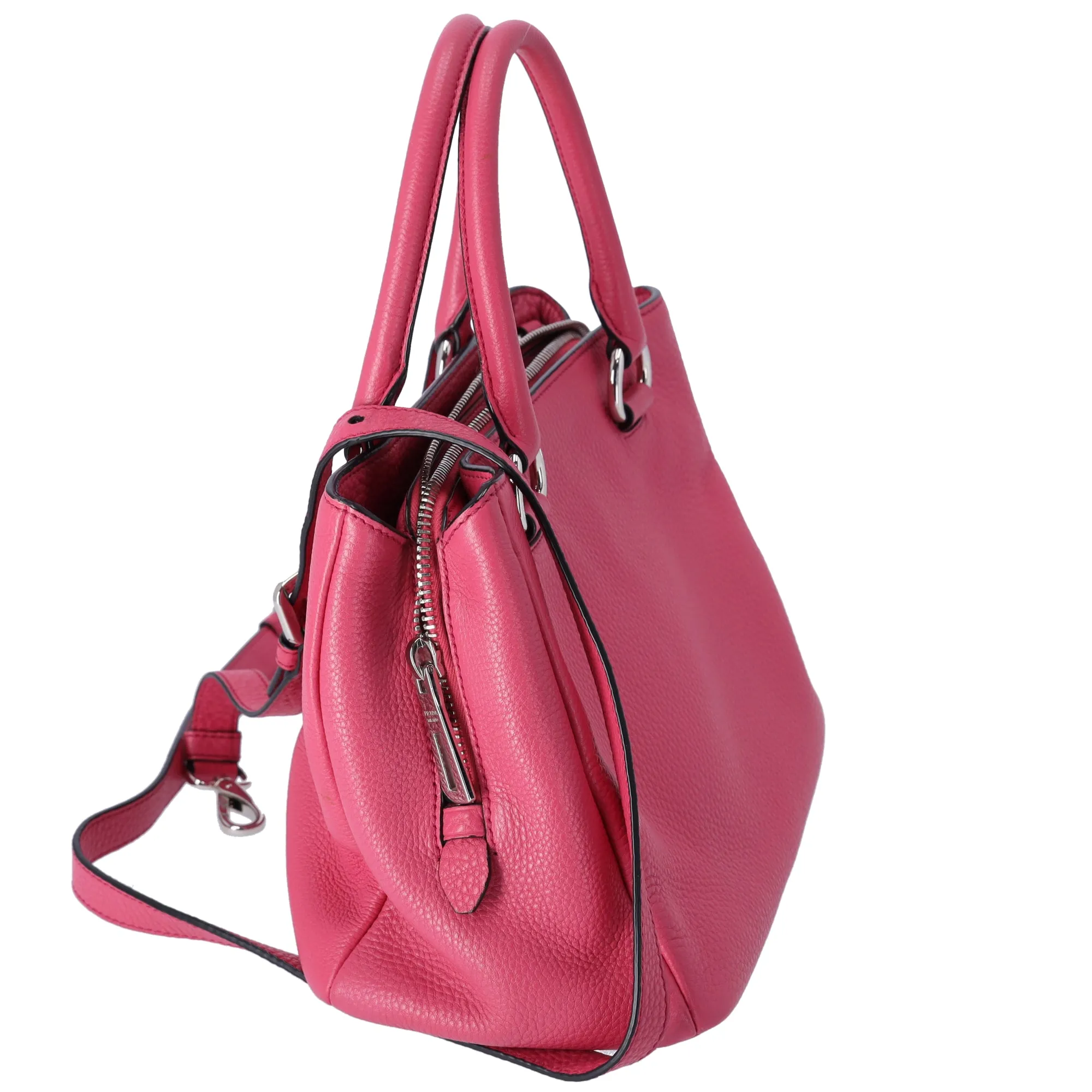 PRADA Triangle Logo Triple Compartment Satchel Handbag BN2853 Pink Leather sold by Gaby's Bags product image thumbnail 4